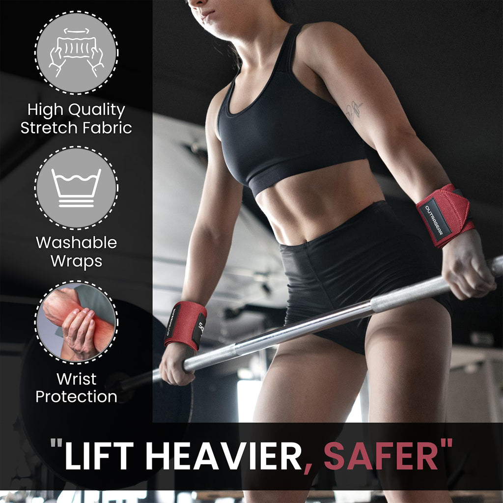 18" OG-Grade Wrist Wraps for Weightlifting – Heavy Duty Wrist Support with Thumb Loop & Lockdown Strap – Wrist Straps for Powerlifting, Bench Press & Gym Training