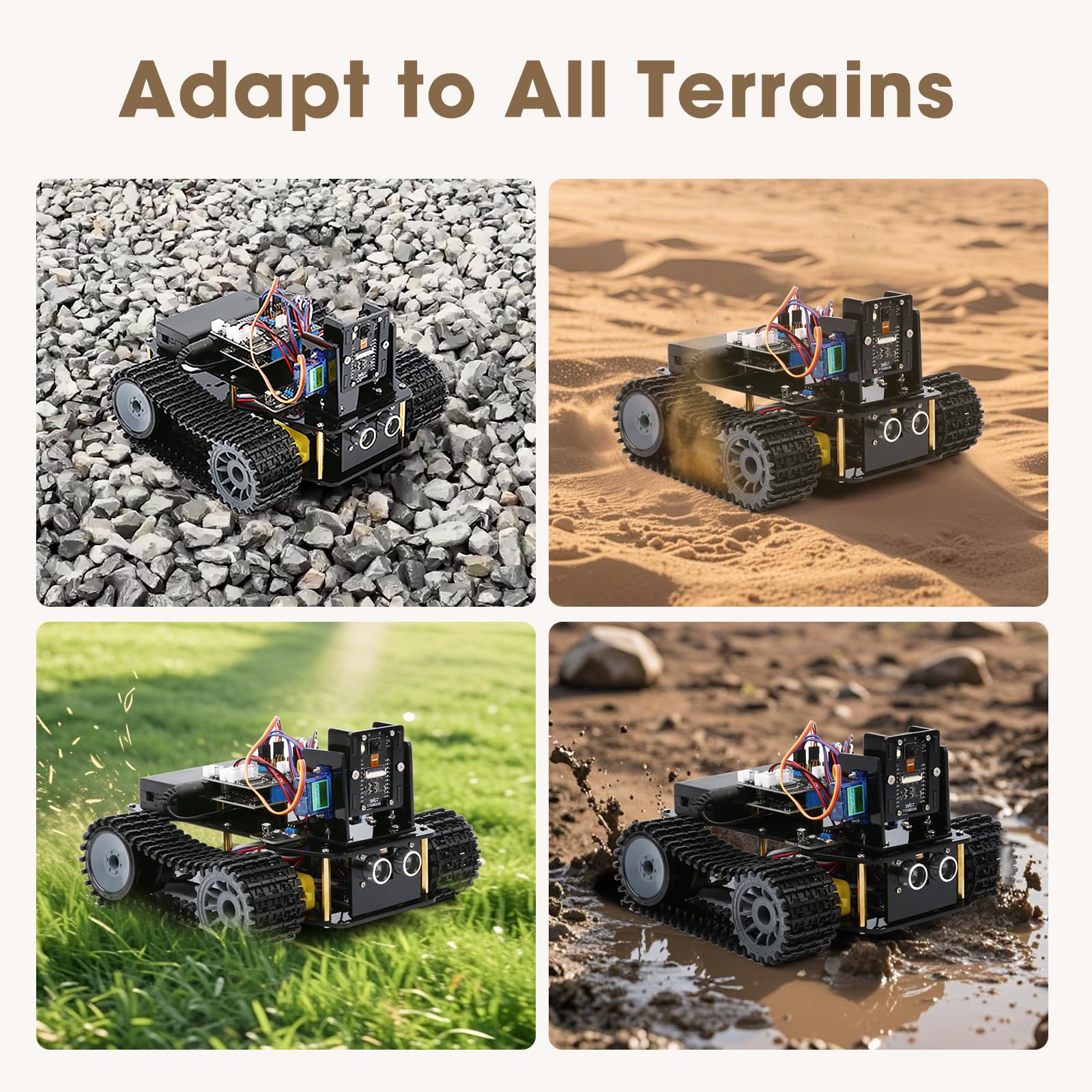 Robotics for Kids Ages 12-16, ACEBOTT 4 in 1 Smart Robot Arm with 5DOF + Tank Car, STEM Toys Coding Kit Compatible with Arduino & Scratch, App & Remote Control, for Kids & Teens