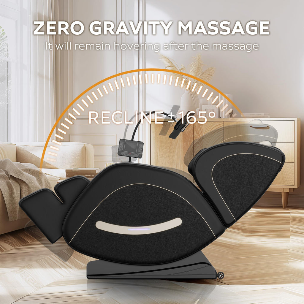 GDFStudio Full Body Massage Chair Recliner with Zero Gravity, Air Pressure Massage, Heat Therapy, Foot Rollers, Bluetooth, for Home/Office Use, Ideal Wellness Gift, Blue A