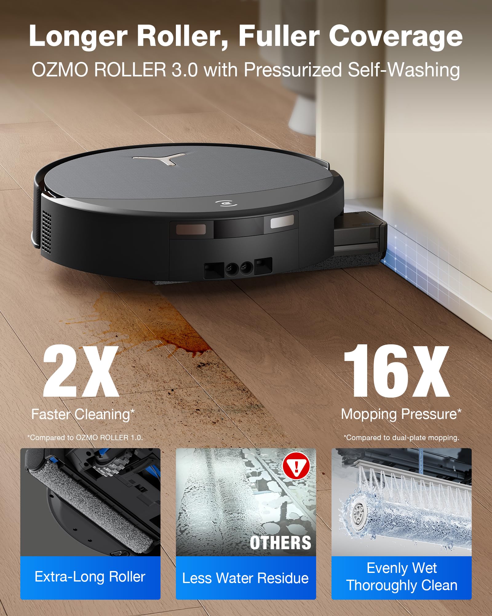 ECOVACS DEEBOT X9 PRO Omni Robot Vacuum and Mop, 16,600Pa Suction, OZMO Roller Self-Washing Mop, ZeroTangle 3.0, Triple Lift System, AI Navigation, Hands-Free Station