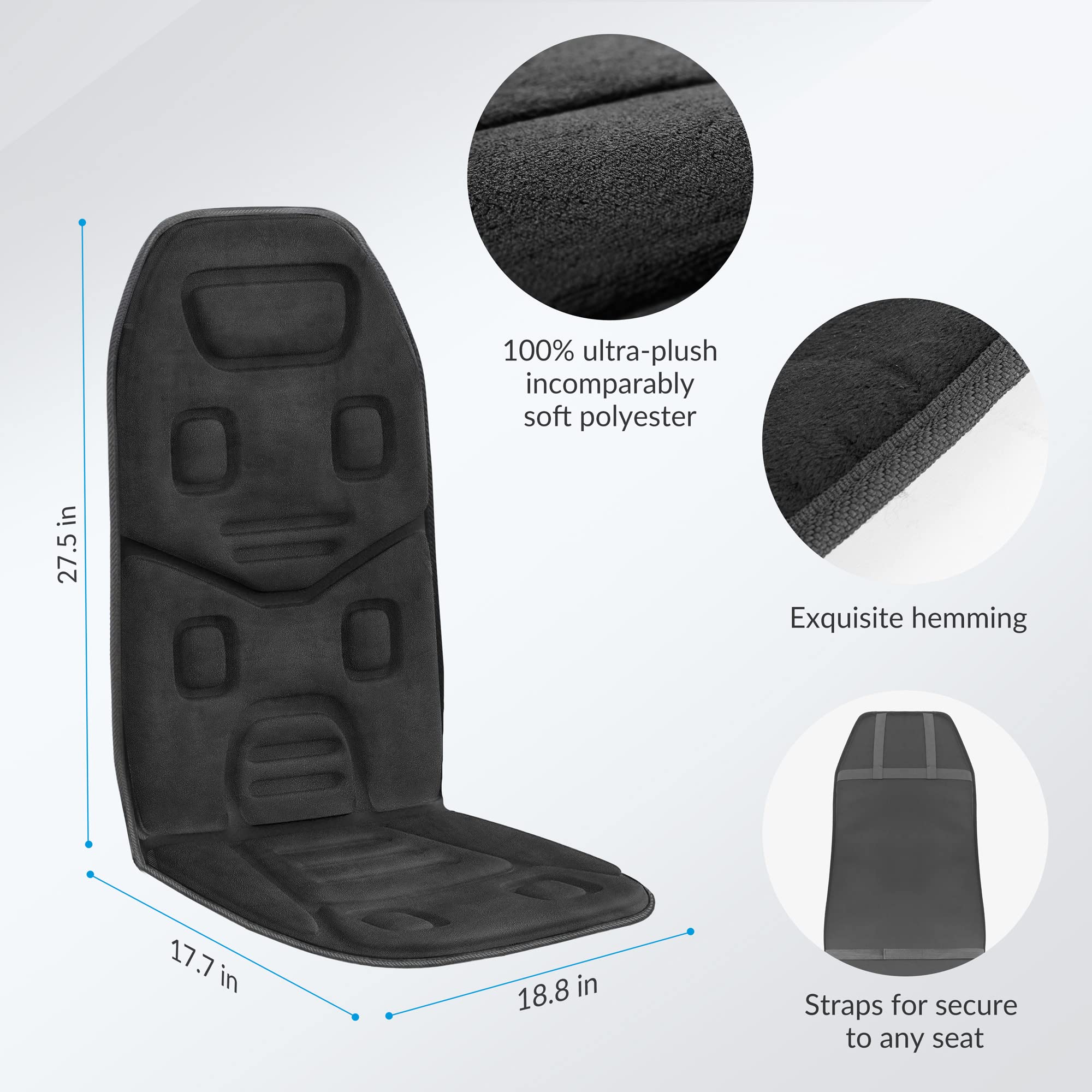 COMFIER Vibration Back Massager Seat Cushion with Heat,Father Day Dad Gifts for Men,10 Motors Massage Chair Pad,Chair Massager for Pain Relief at Office/Home, Father Day Gift
