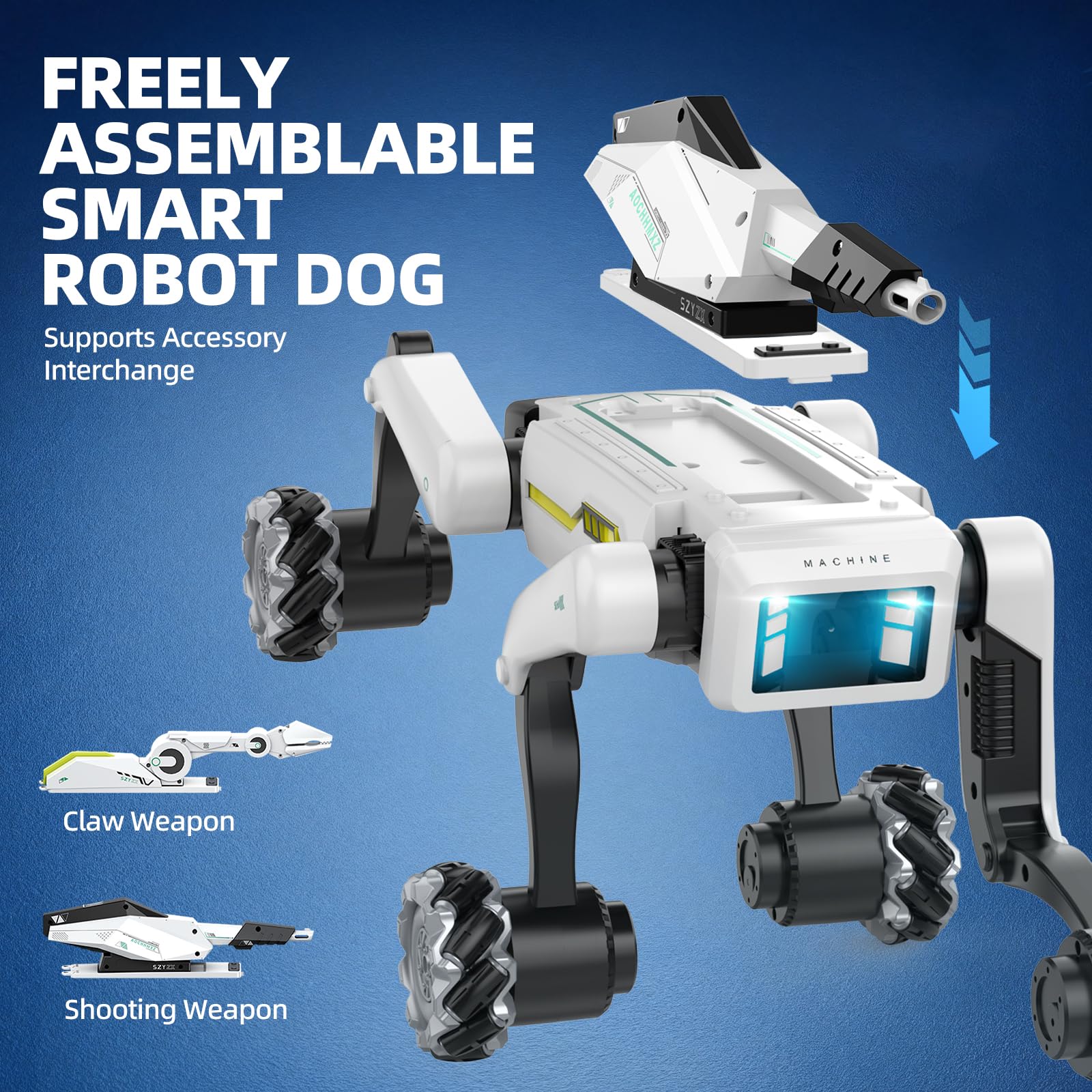 Smart Robot Dog for Kids Ages 6-12, Voice and Remote Control Robotic Pet, 30+ Bionic Actions, All-Terrain Stunt Moves, 25m Range, STEM Toy for Kids
