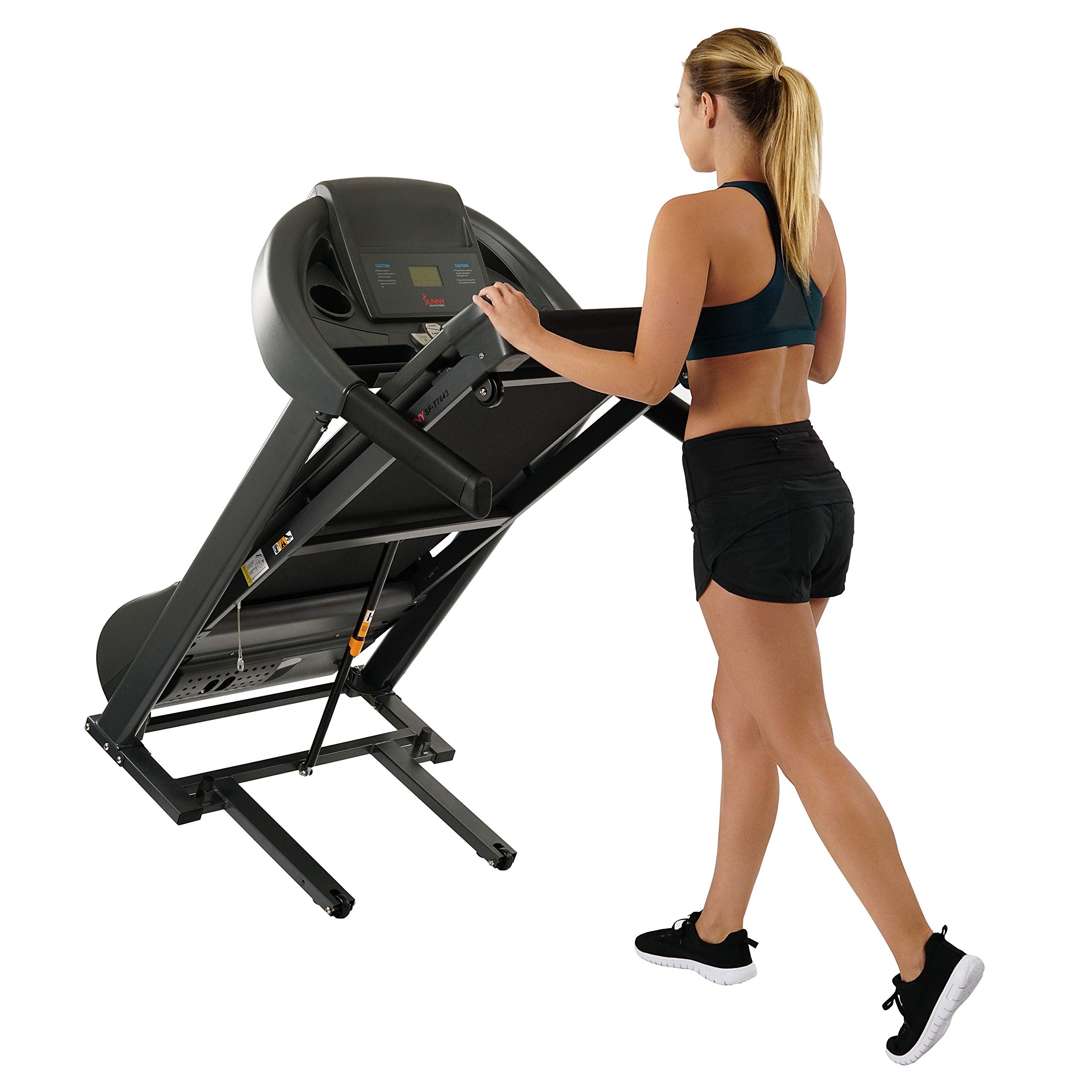 Sunny Health & Fitness Treadmill Elite Smart Auto Incline for Home Use, Wide Running and Walking Deck, Flex Shock Suspension with 300 LB Weight Capacity Bluetooth SunnyFit App