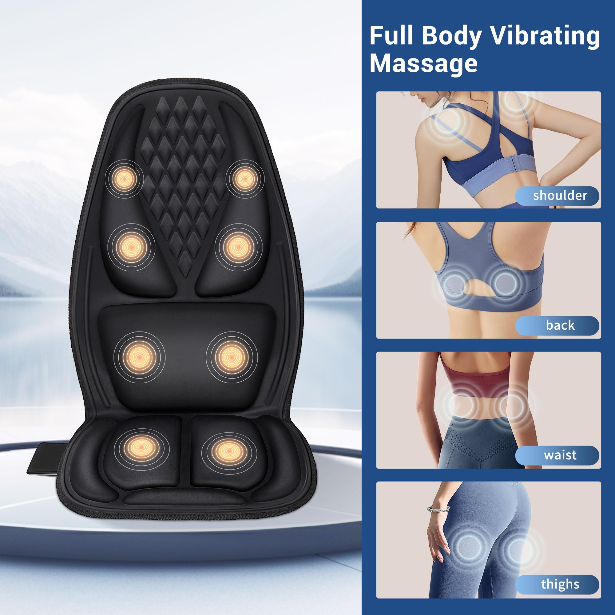 Back Massager for Chair,Massage Chair Pad Helps Relax Muscle and Relieve Pain, Using in The Office/At Home Seat Massager for Father's Day