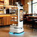 Smart Food Delivery Robot for Restaurant Hospitality Operations, Autonomous Restaurant Serving Robot with Touch Screen Navigation and Multi Layer Tray Design, Commercial Robotic Waiter for Hotel Cafe