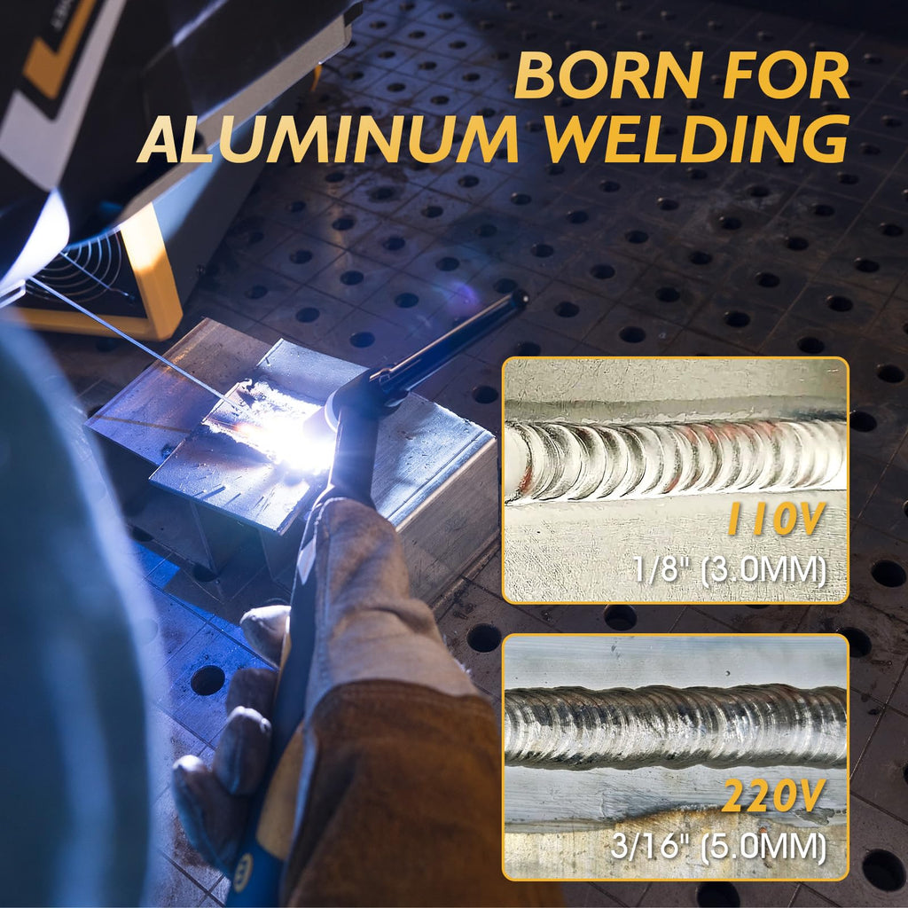 TOOLIOM 220A Cold TIG Welder with DC Pulse, 7 In 1 Cold Spot Lift TIG/Stick Welder with IGBT Inverter, 110&220V Welding Machine with Large Digital Display 2T/4T/4T Repeat Mode TIG Welding Equipment