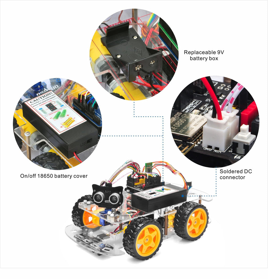 OSOYOO IoT Smart Robot Car Kit for Arduino – Classroom STEM Robotics Kit with WiFi & Bluetooth Control, Coding & Electronics Learning Platform for Schools