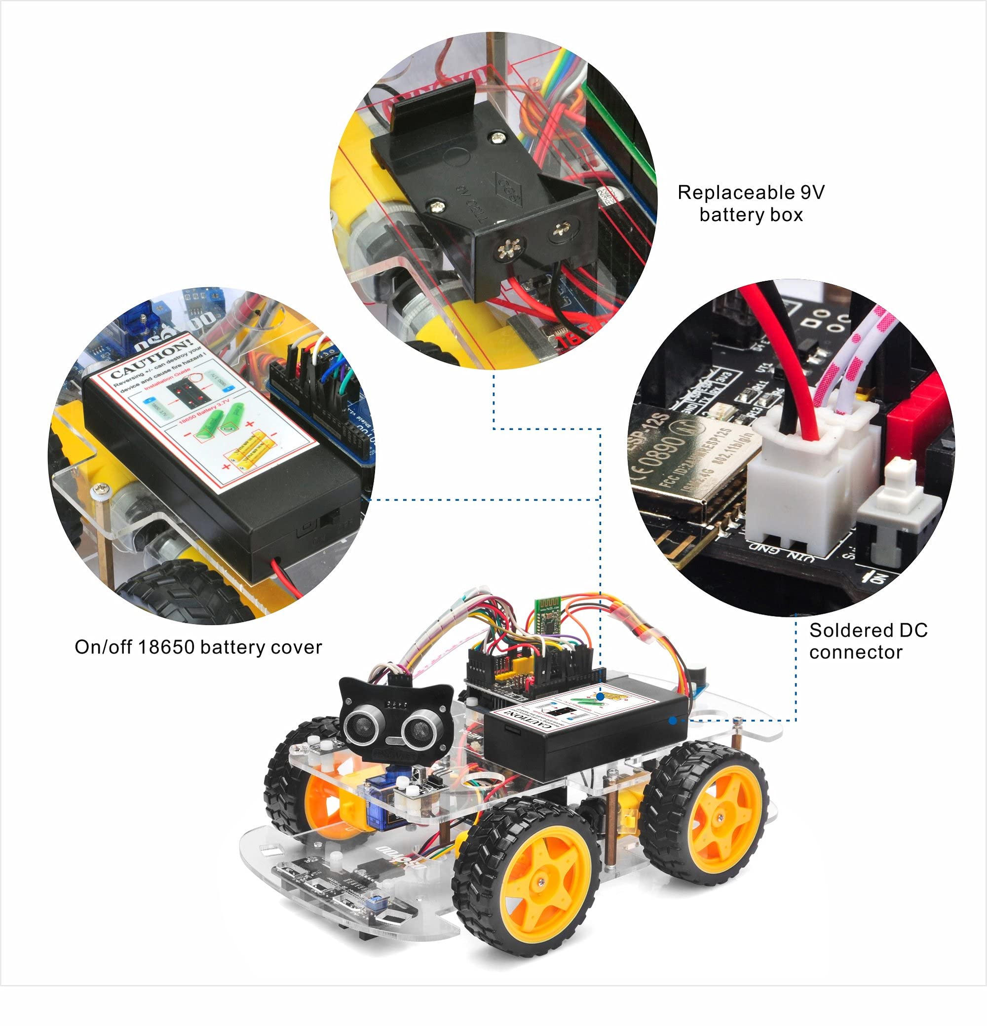 OSOYOO IoT Smart Robot Car Kit for Arduino – Classroom STEM Robotics Kit with WiFi & Bluetooth Control, Coding & Electronics Learning Platform for Schools