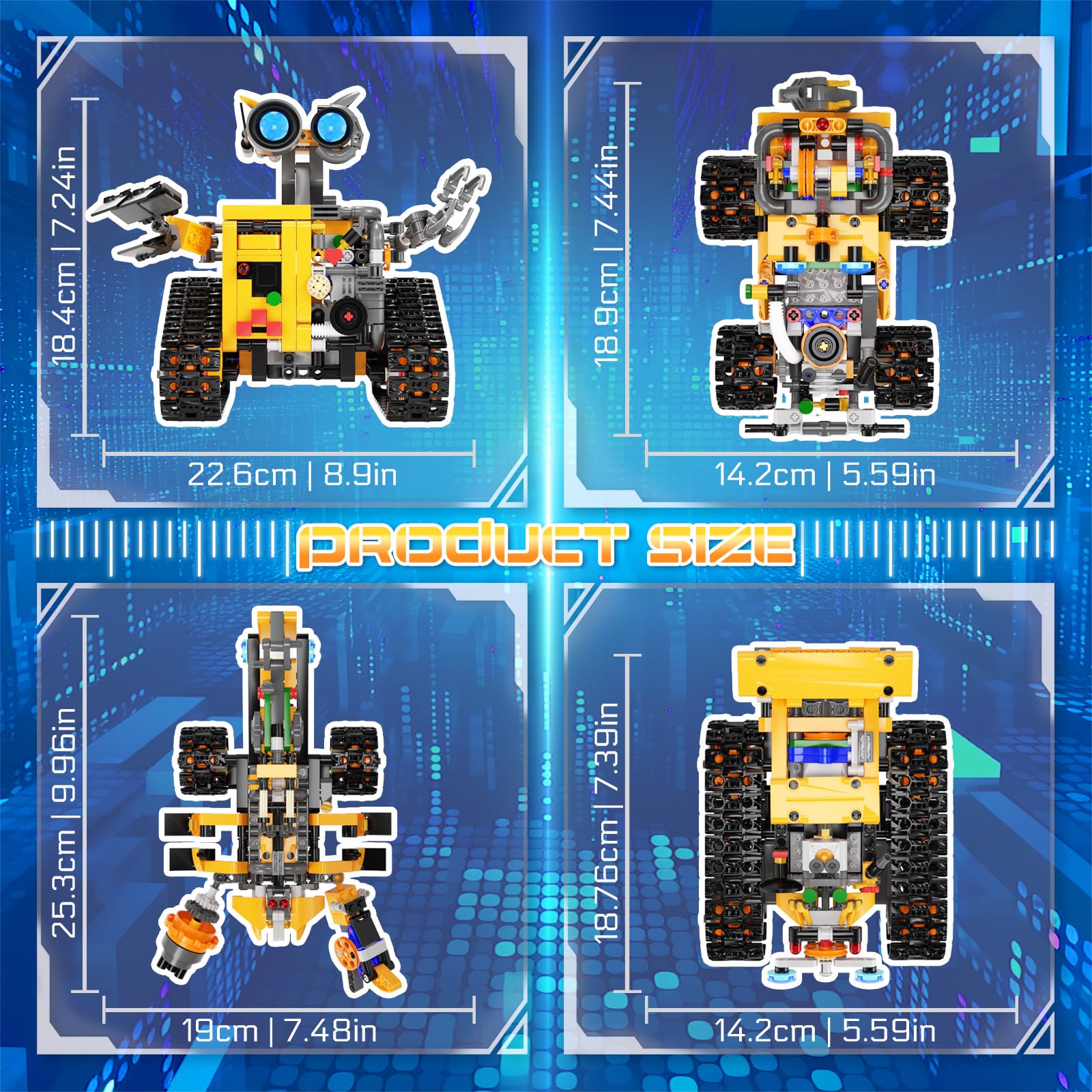 Demkia 5in1 STEM Robot Building Kit, 560 PCS APP/Remote Control Mech RC Robotics for Kids Ages 8-12, Science Kit Coding Robots Toy Set, Birthday Gifts for Boys Age 8-14+