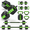 Adjustable Weight Set 66/88 Lbs, 4-in-1 Dumbbell Set and Barbell Weight Set for Home Gym, Converts to Kettlebell & Push-Up Stand, Free Weights Dumbbells Set for Men & Women Full Body Workout