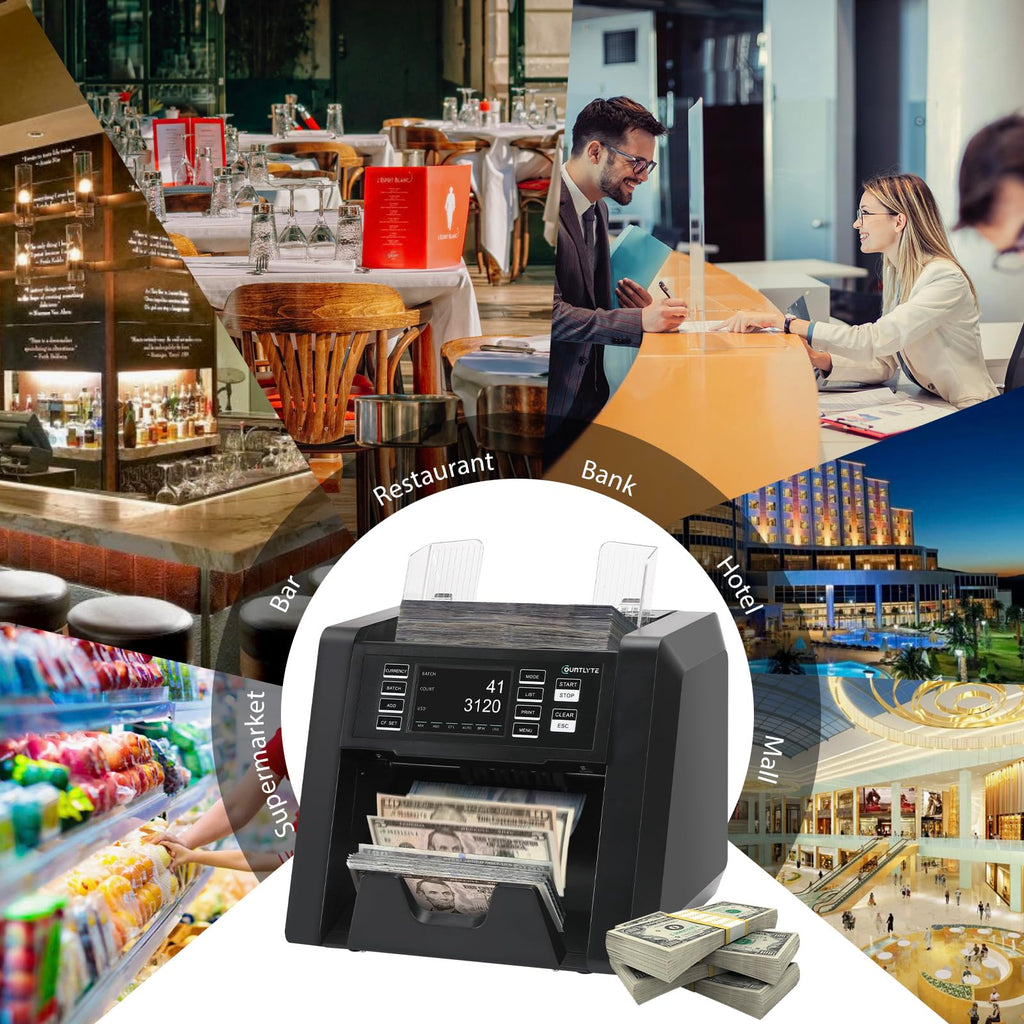 C-N30A Mixed Denomination Money Counter Machine,Value Counting,Multi Currency,CIS/UV/MG/IR Counterfeit Detection Bill Counter,Printer Enabled,Touch Screen,Cash Counter