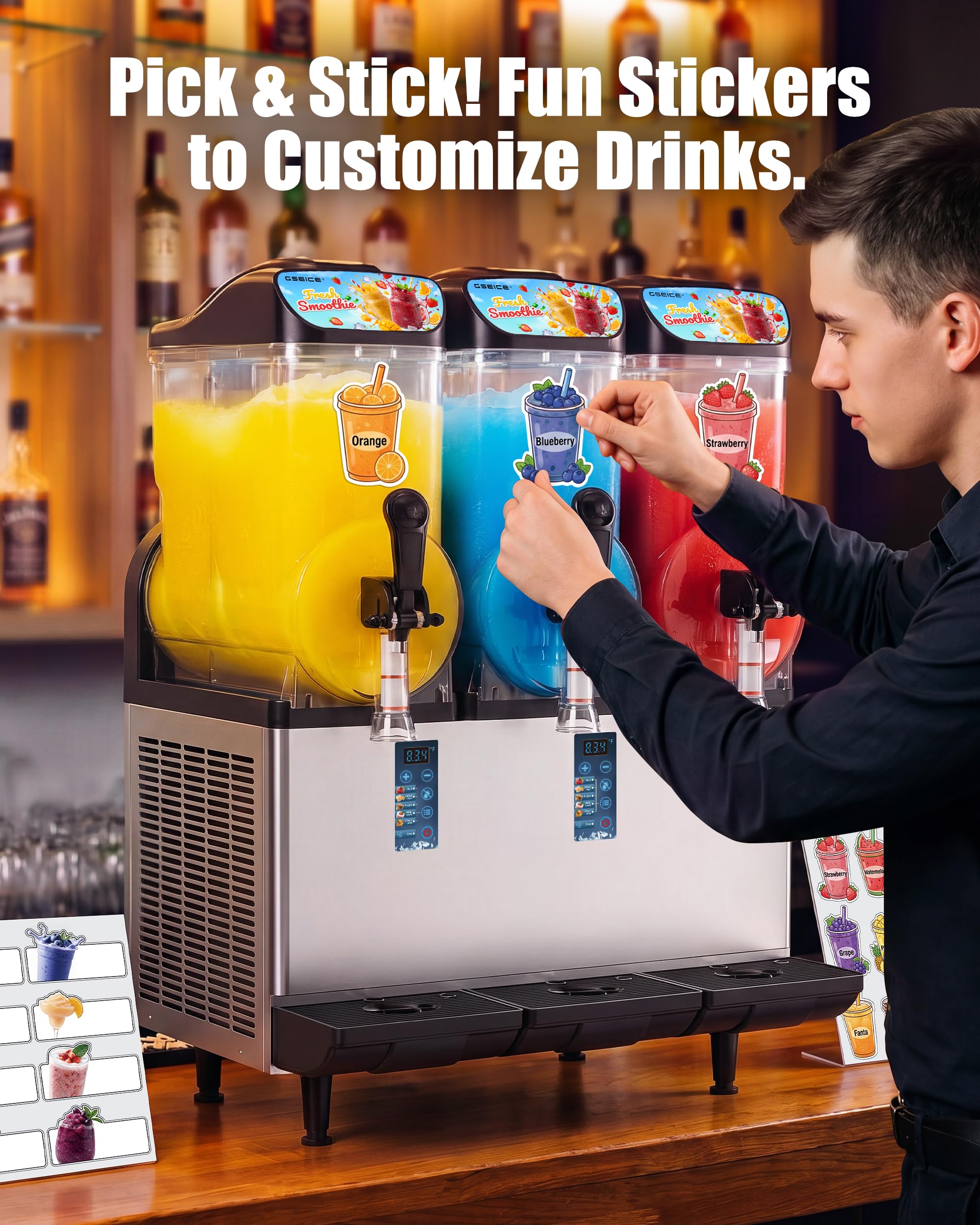 4.8 Gal /18L Commercial Slushie Machine, 5-in-1 Single Tank Slushy Frozen Drink Maker for Restaurants, Bars,Cafe and Home