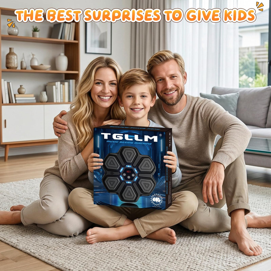 TGLLM Music Boxing Machine, Interactive Punching Trainer with Boxing Gloves, Large Size Wall Mounted Electronic Boxing Target for Adult Kids, 9 Modes & 9 Speeds