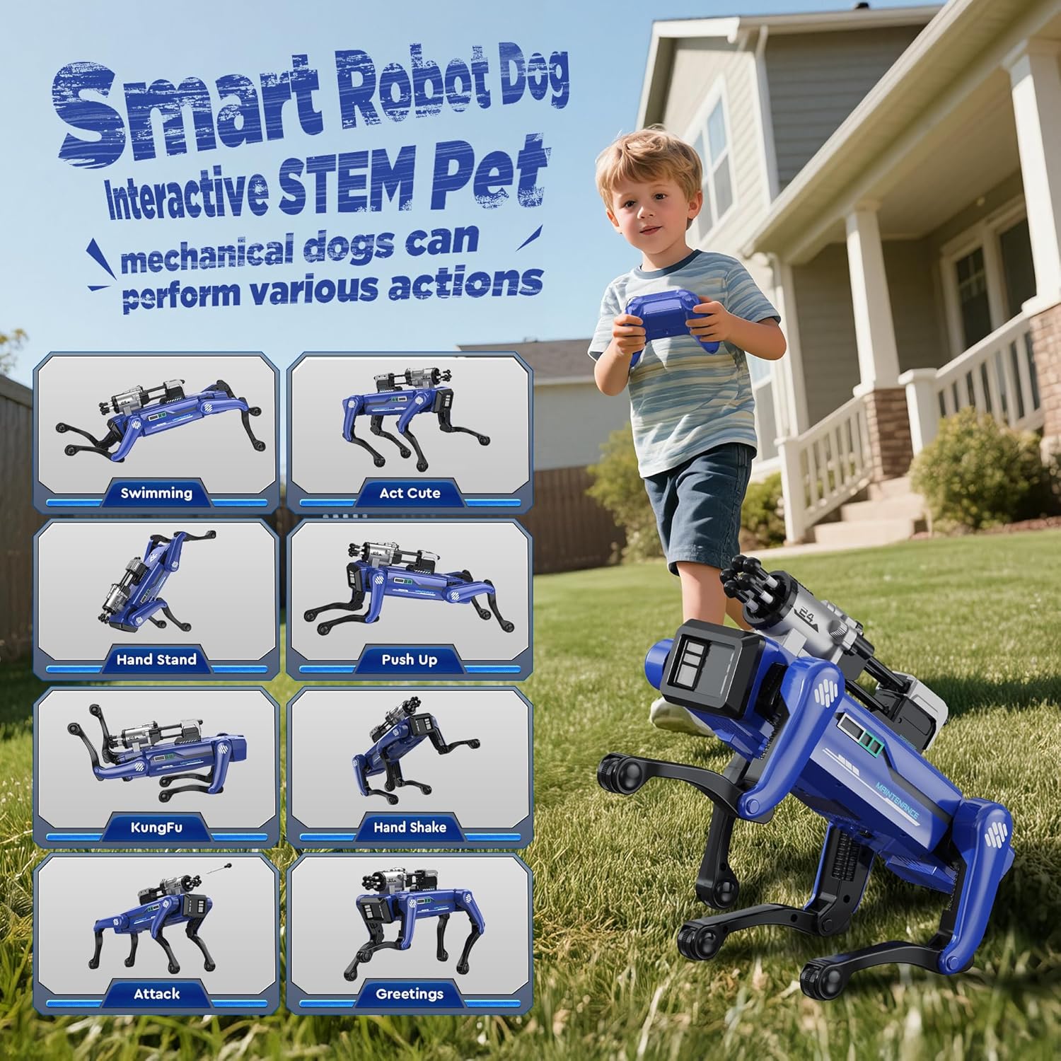 Robot Dog - Interactive STEM Toys with Voice & Remote Control, 30+ Lifelike Actions, Programmable Play, 25m Range, Durable & Safe - Best Gift for Kids 6-12