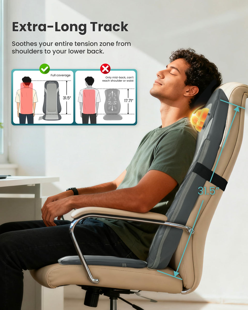 Snailax Back Massager for Full Back Pain Relief Deep Tissue, Long Track Dual 3D Shiatsu Rollers 3 Height Settings Foldable Massage Chair Pad with Heat, Vibration Heated Seat Cushion, Gifts for Mom Dad