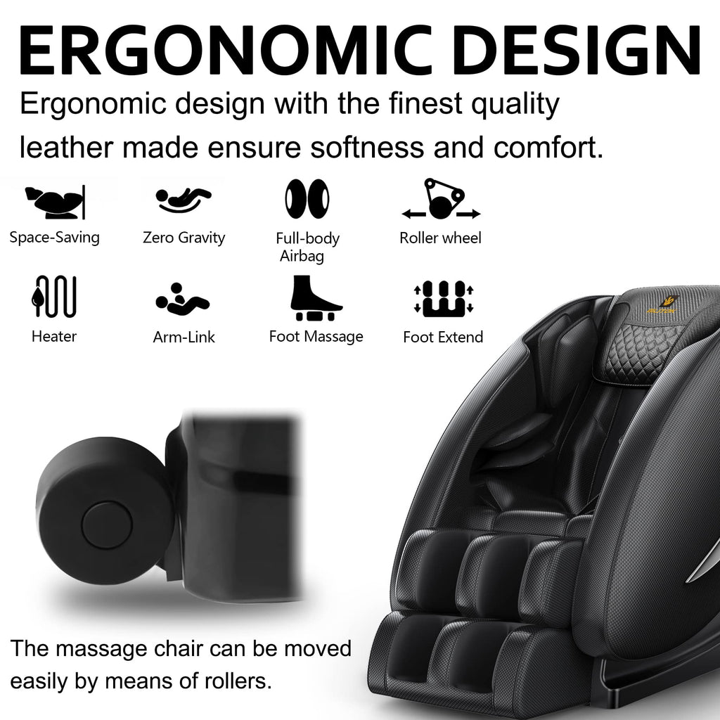 2026 Massage Chair Full Body, Zero Gravity Massage Chair with Auto Modes, Airbag Massage, 6 Fix Point Rollers, Foot Massage, Heating, Touch Screen Controller, Home Massage Chairs