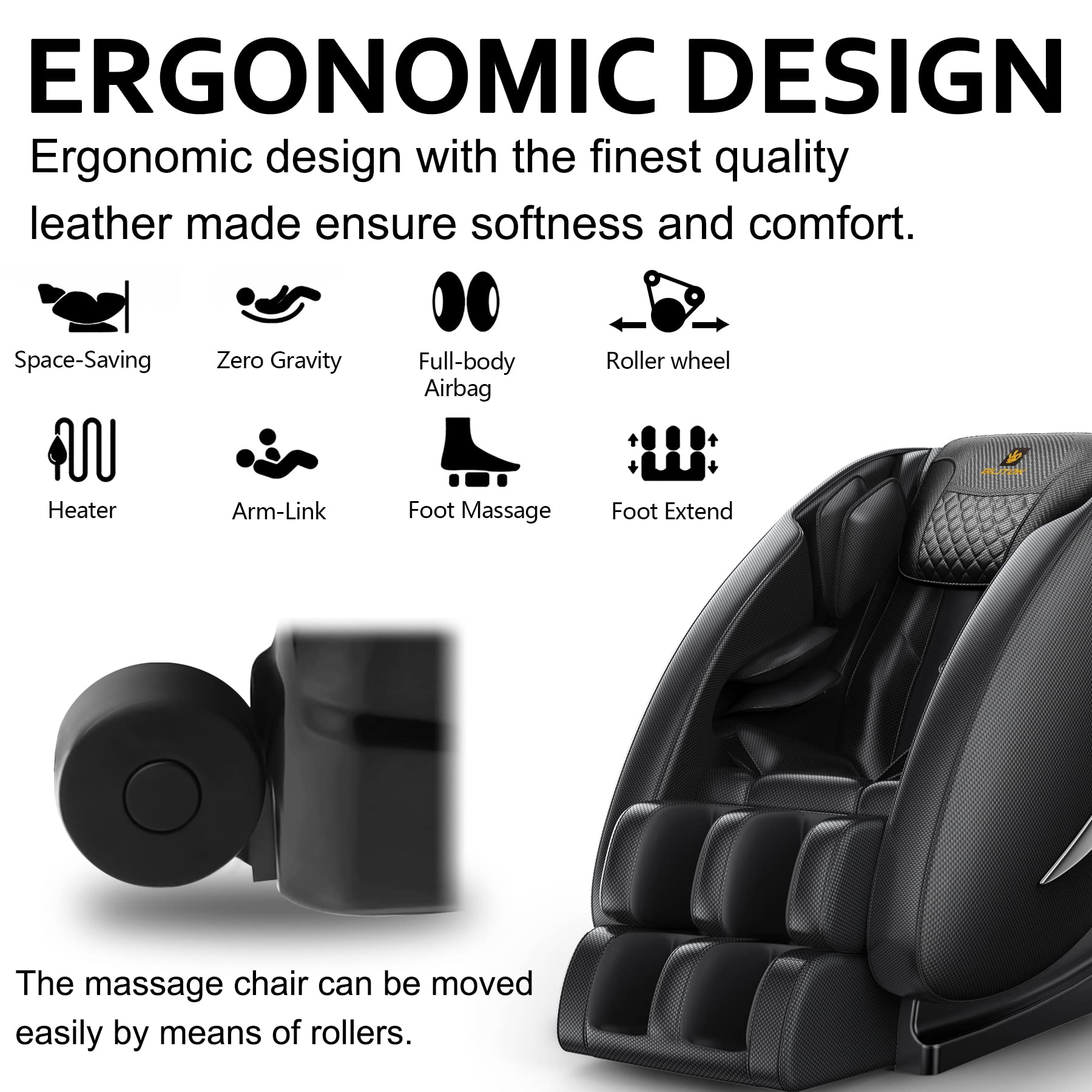 2026 Massage Chair Full Body, Zero Gravity Massage Chair with Auto Modes, Airbag Massage, 6 Fix Point Rollers, Foot Massage, Heating, Touch Screen Controller, Home Massage Chairs