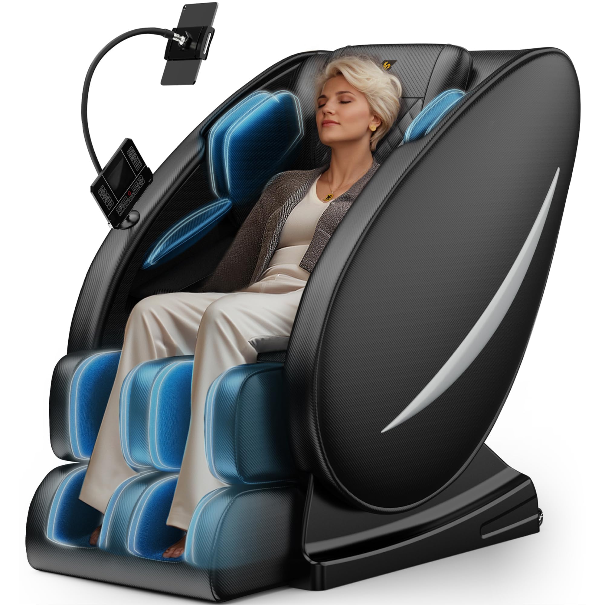 2026 Massage Chair Full Body, Zero Gravity Massage Chair with Auto Modes, Airbag Massage, 6 Fix Point Rollers, Foot Massage, Heating, Touch Screen Controller, Home Massage Chairs