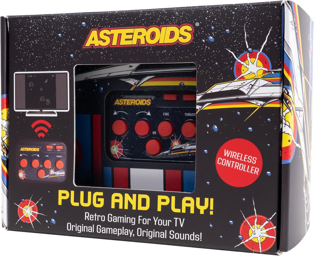 Asteroids Plug & Play Retro TV Game Console – HDMI Arcade Gaming System with Wireless Controller, Classic Space Shooter Video Game, No WiFi Required, Portable Home Gaming Device for Kids & Adults