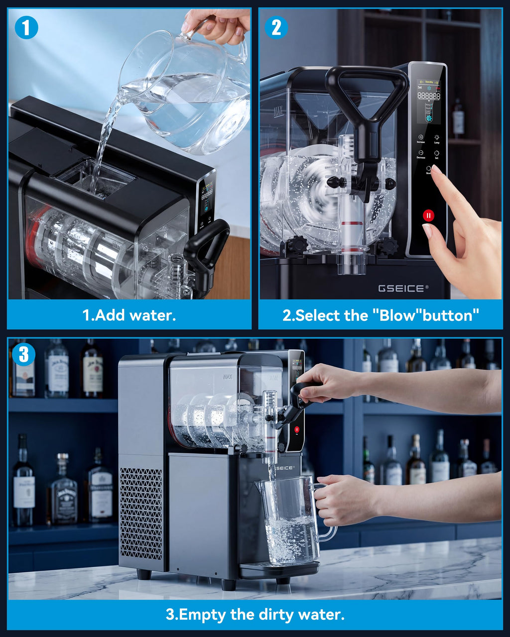 8L/2.1Gal Slushie Machine for Commercial & Home Use, Frozen Drink Maker for Slushy,Margaritas,Frappés,Milkshake and More