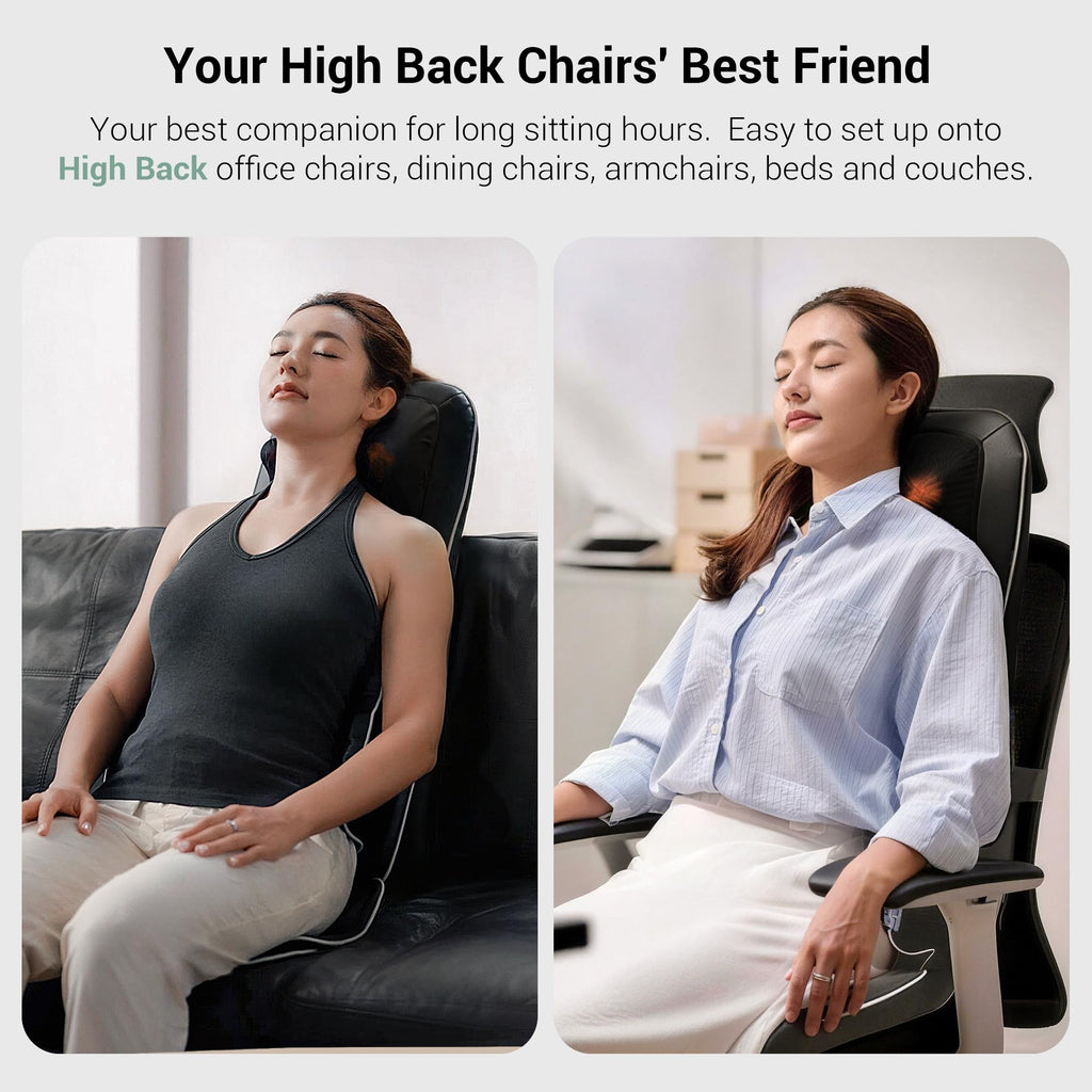 Mynt FSA Eligible HSA Approved Shiatsu Neck and Back Massager for Chair with 10 Deep Kneading Nodes, 2D & 3D Back Massage with Heat, Portable Spot Massage Chair Pad (Black)