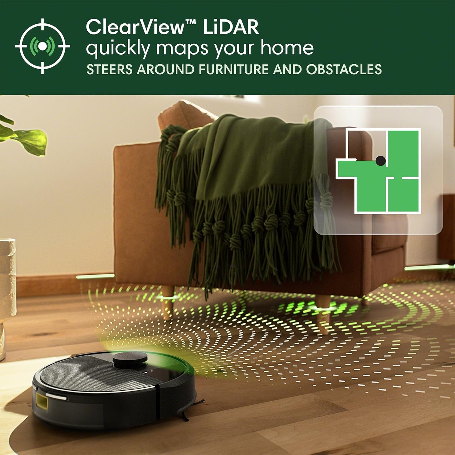iRobot Roomba 105X Robot Vacuum, Smart LiDAR Mapping, 70X Power‑Lifting Suction, Custom Room Cleaning, App & Voice Control, Auto Recharge, Great for Homes with Pets & Kids