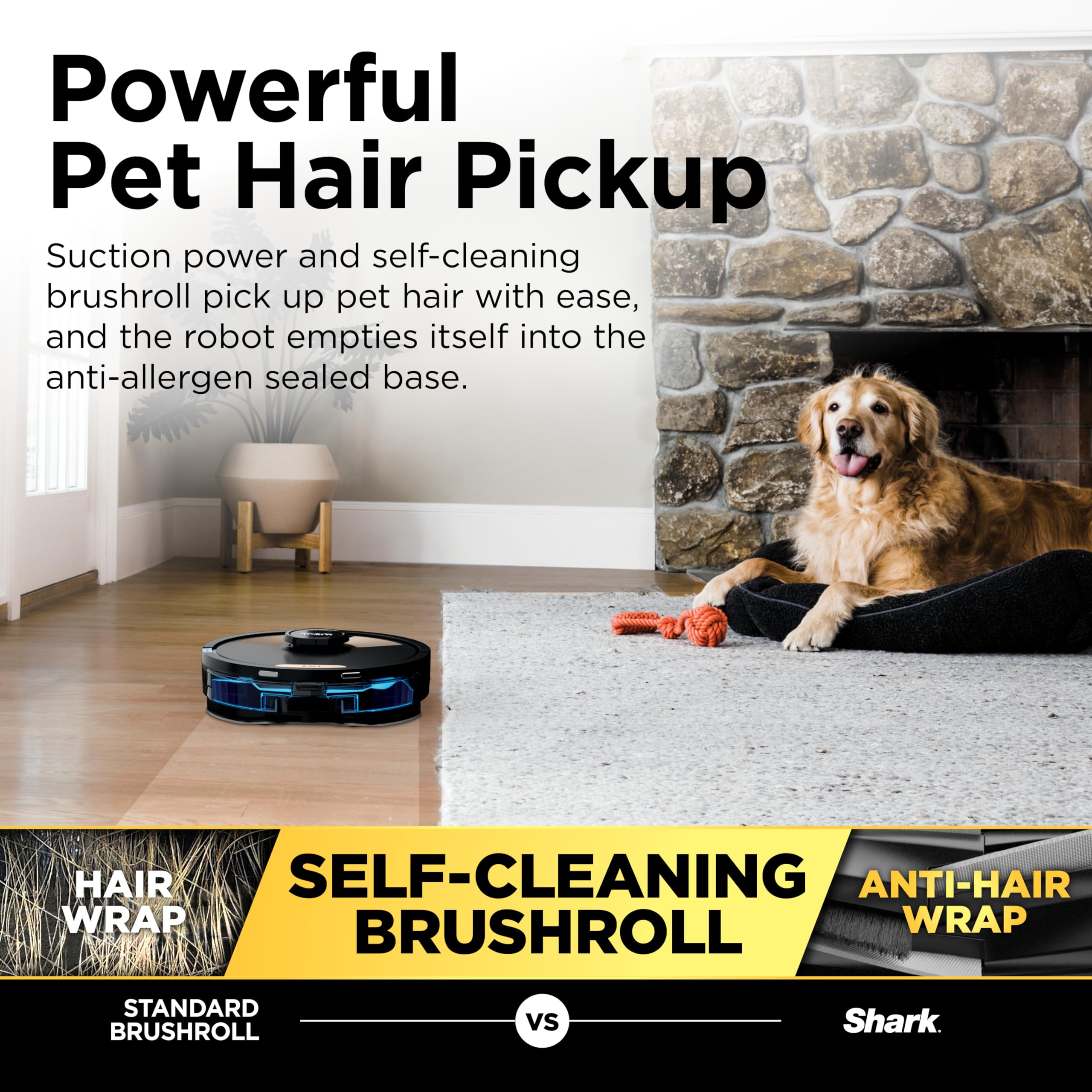 Shark Matrix Plus | 2-in-1 Robot Vacuum & Mop for Carpets & Hard Floors | Sonic Mopping & Powerful Suction for Pet Hair | Self-Empty Base | 60-Day Capacity | HEPA | LiDAR Nav | Black/Gold | AV2610WA