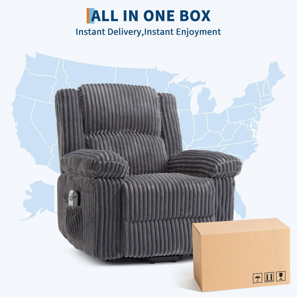 GarveeHome Power Lift Recliner Chair - Heat and Massage, PU Leather Electric Lift Recliner for Elderly & Mobility Impaired，Reclining Sofa with Side Pocket for Living Room