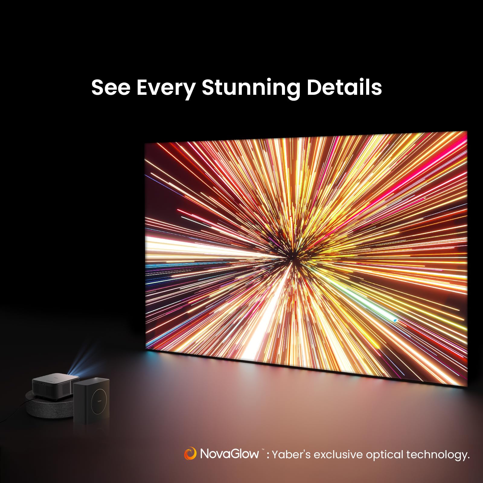 Yaber PROJECTOR K3 Smart Projector with GTV, 30W Speaker Sound by JBL, Dolby Audio, Home/Outdoor Movie Projector with WiFi6 and Bluetooth, Auto Screen Adaptation,Netflix 7000+app