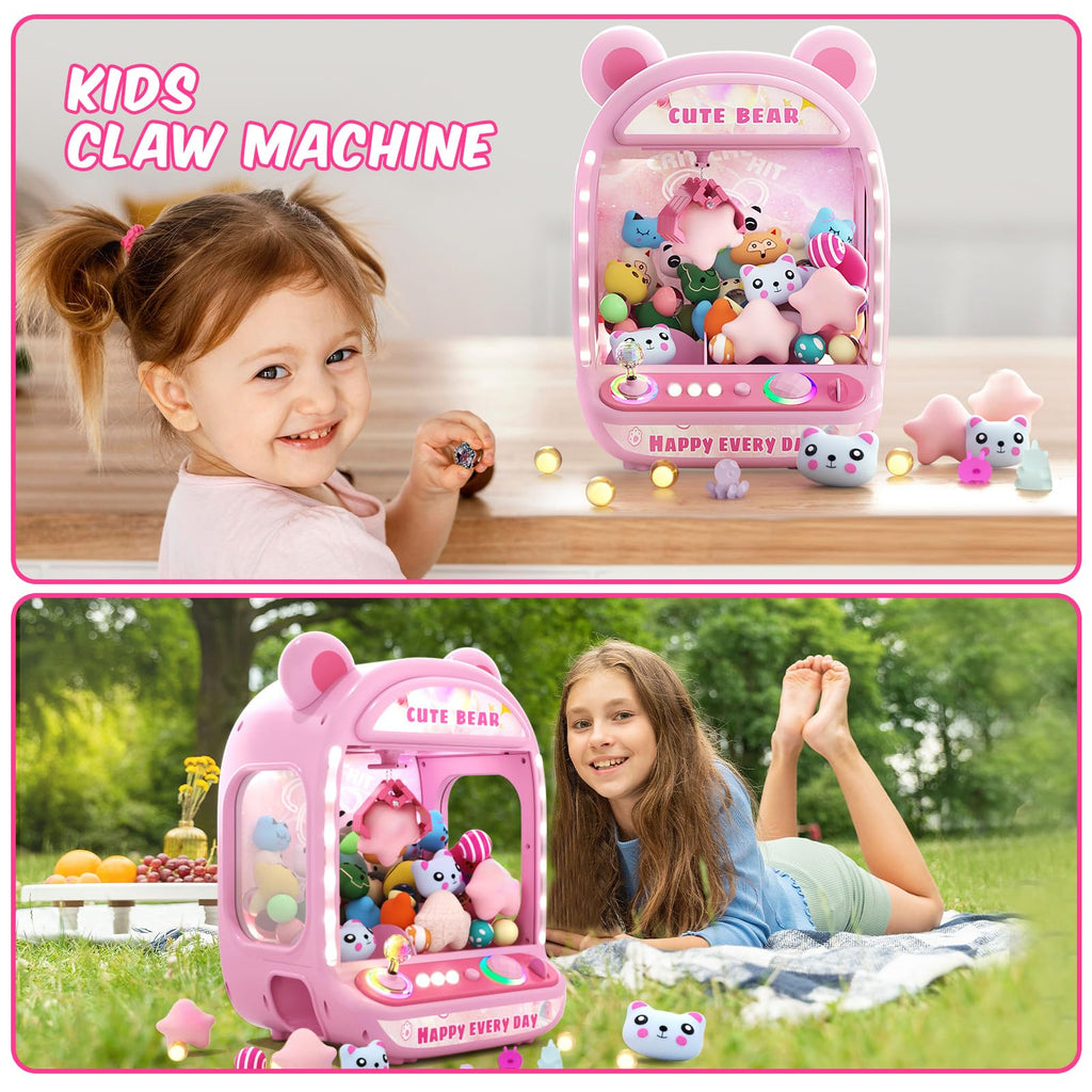Skirfy Claws Machines for Kids,Unicorns Toys for Girls Age 6+,Mini Vending Machines with Squishyes Fidgets Toys,Candy Dispenser Machines,Claws Game, New Years Birthday Gifts