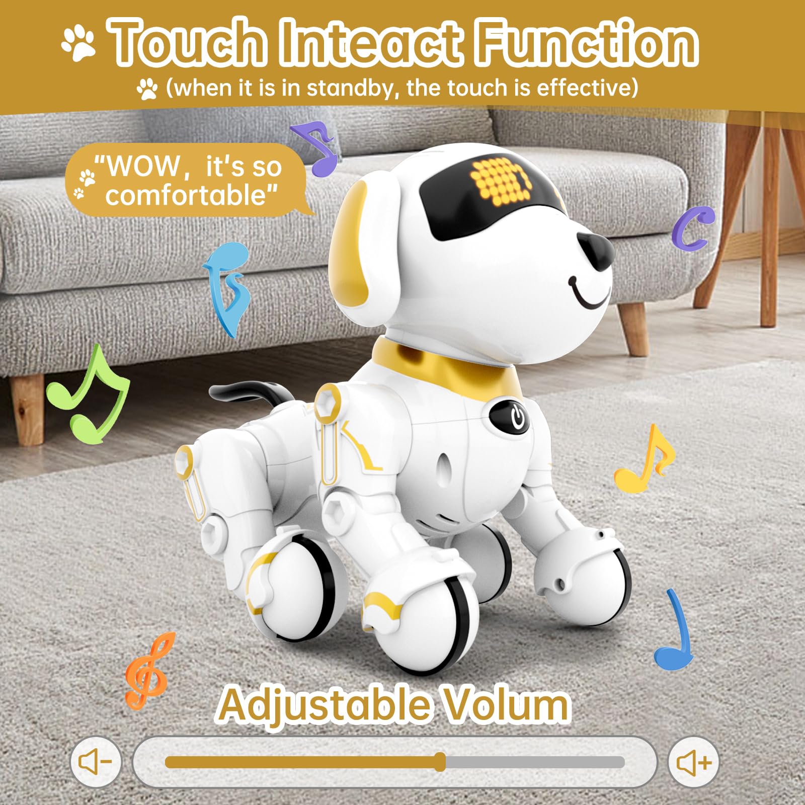 Dwi Dowellin Robot Dog for Kids 8-12,Remote Control Smart Robotic Dogs Pet Puppy Robotic Toy,Interactive Touch Walking Talking Toys for Boys Girls Christmas Birthday Gifts
