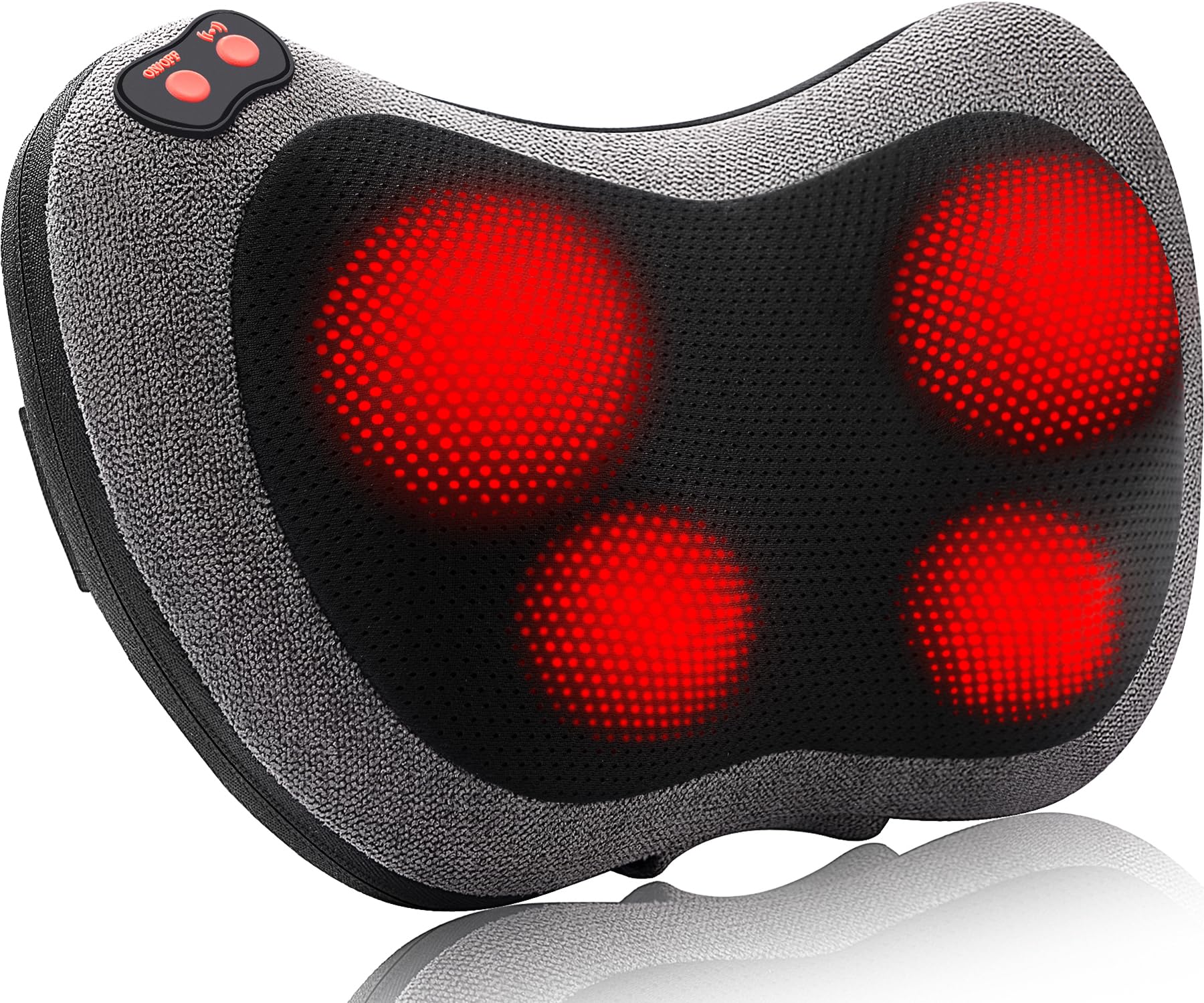 Papillon Shiatsu Back Massager with Heat,Fathers Day Dad Gifts for Men, Dad, Deep Tissue Massage for Neck, Shoulder, Upper & Lower Back Pain Relief, Electric Kneading 3D Massage Pillow (Gray)