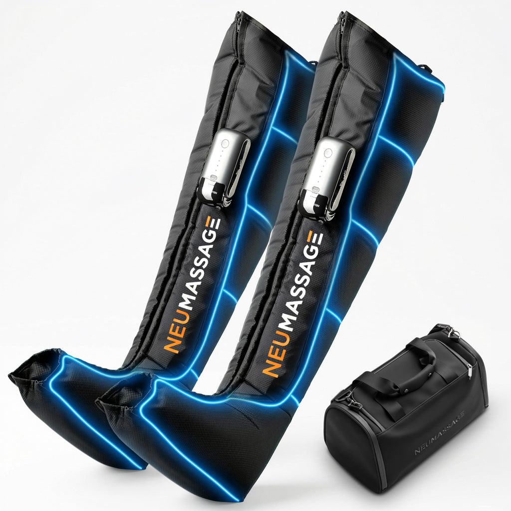 Professional Leg Compression Massager Recovery System | Cordless Rechargeable Air Recovery Boots with Sequential Compression | Fast Recovery & Improved Circulation [Large, Black]