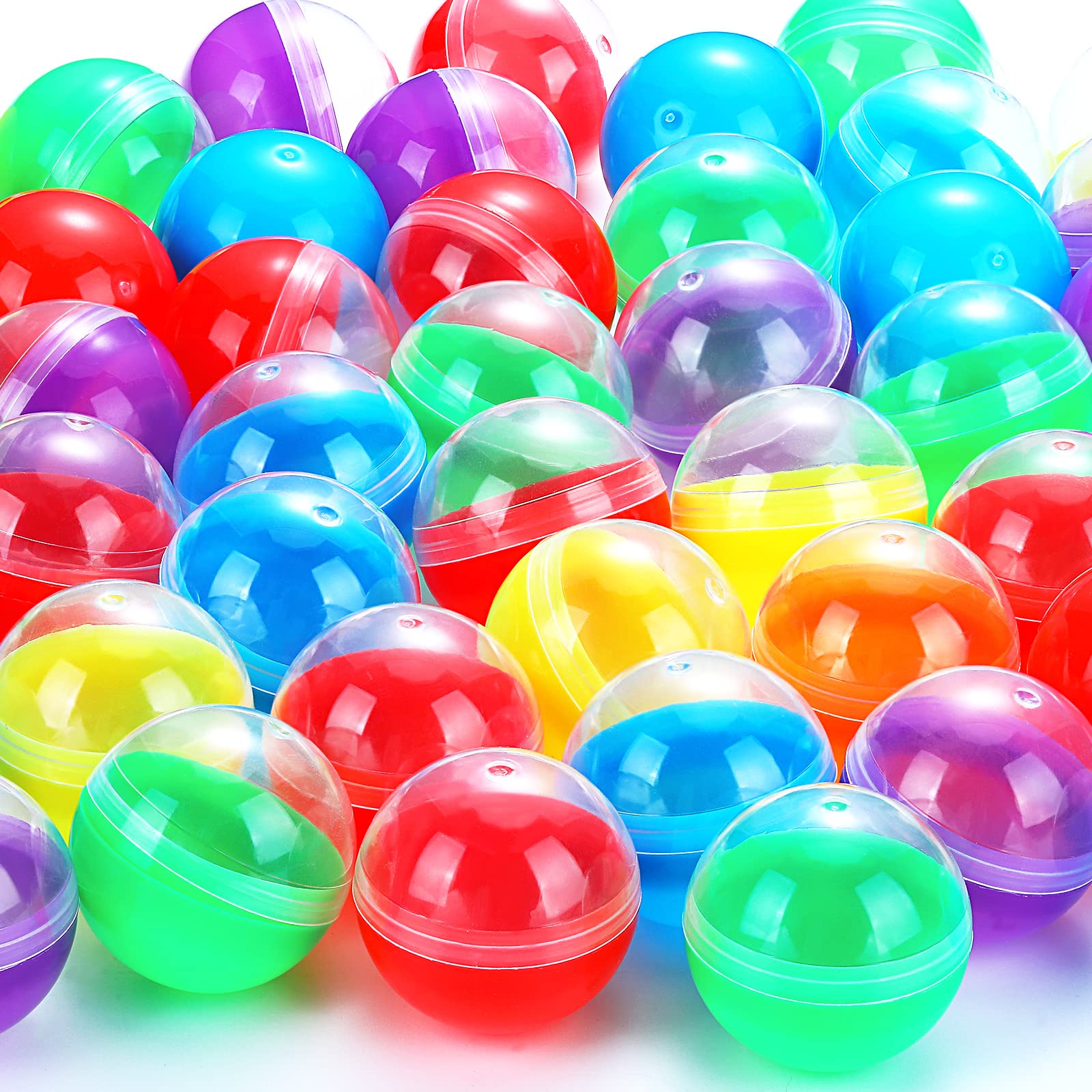 Sosation 150 Pcs 1.77 Inch Gumball Vending Machine Capsules Empty Round Plastic Containers for Prizes Party Favors (Stylish Color)