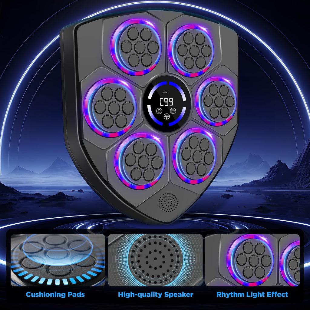 Music Boxing Machine for Adults with Boxing Gloves, 9 Modes & 9 Speeds, Wall Mounted Music Punching Machine for Home Gym, Office & Fitness Training