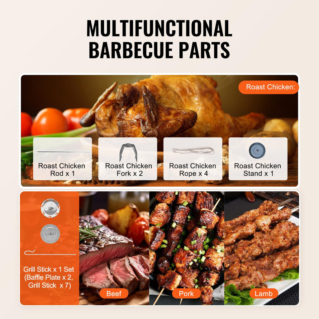 VEVOR Shawarma Grill Machine, Chicken Shawarma Cooker Machine Countertop, Electric Stainless Steel Broiler Gyro Rotisserie Oven Doner Kebab Machine, for Home Restaurant Kitchen Parties
