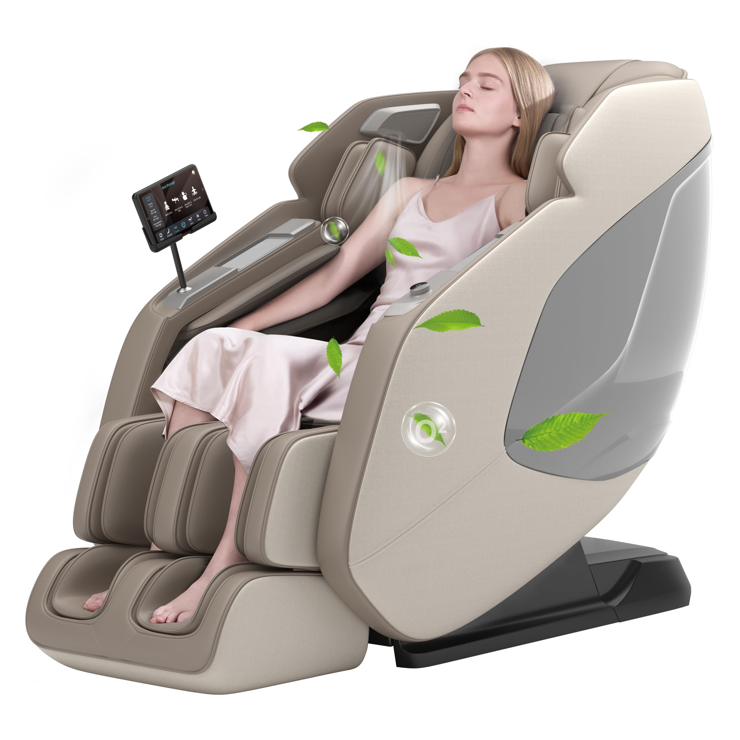 Real Relax 4D Massage Chair Full Body, Zero Gravity SL Track Recliner with Backlit Toch Pad, Negative Ion Purification, Aromatherapy, 20 Auto Modes, Yoga Stretching, Auto Body Scan, Black