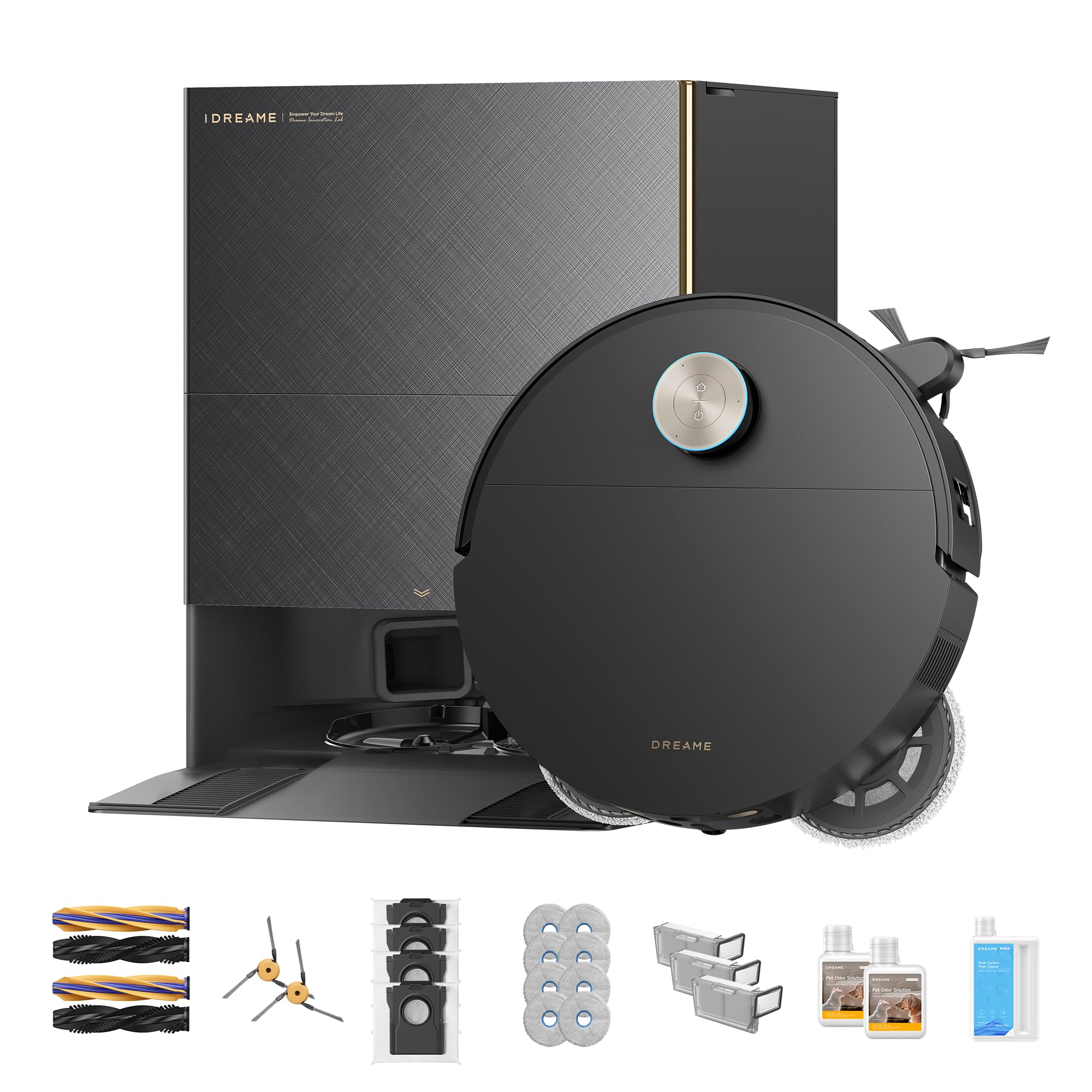 DREAME X60 Max Ultra Complete Robot Vacuum and Mop, Ultra-Thin Design, 35,000Pa Suction, Self Emptying&Refilling, Mop Self-Cleaning, 280+ Obstacle Avoidance, White