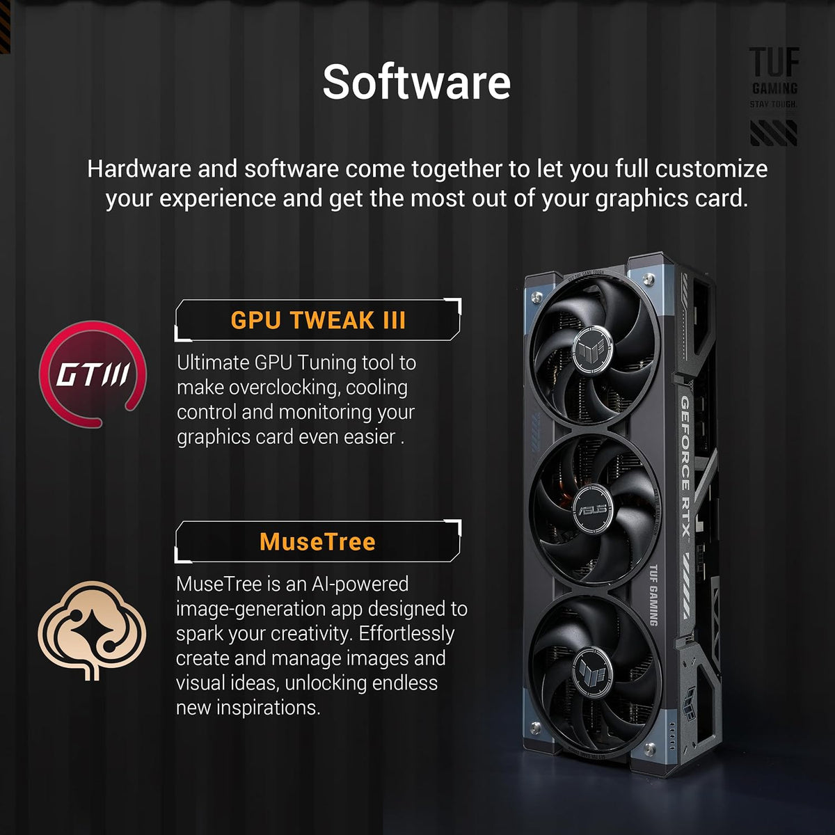 ASUS TUF Gaming GeForce RTX ™ 5080 16GB GDDR7 OC Edition Gaming Graphics Card (PCIe® 5.0, HDMI®/DP 2.1, 3.6-Slot, Military-Grade Components, Protective PCB Coating, axial-tech Fans) (Renewed)