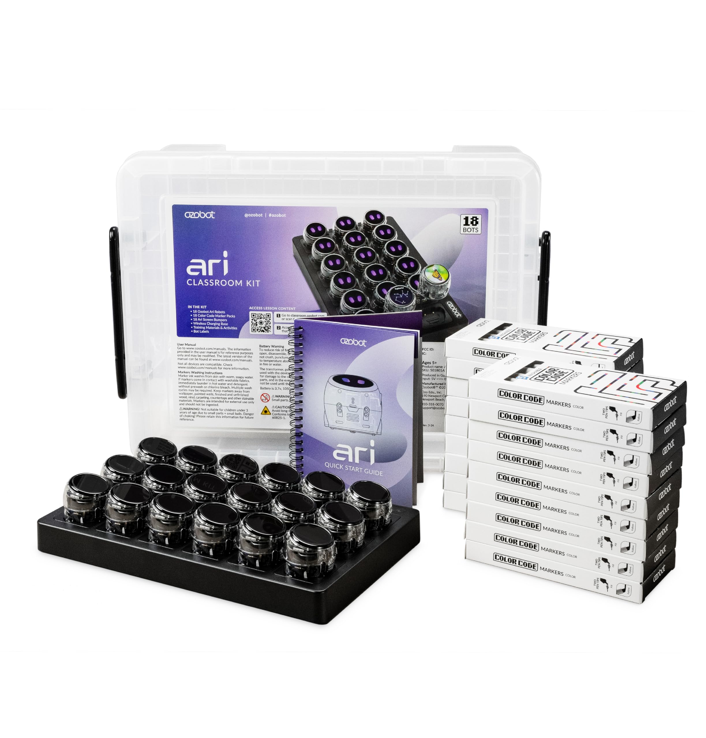 Ozobot Ari Entry Kit | Interactive Learning Robot with Touch Screen, ToF Sensor, Accelerometer, Gyroscope, and AI Integration | Hands-On STEM Education for Classrooms and Homeschool