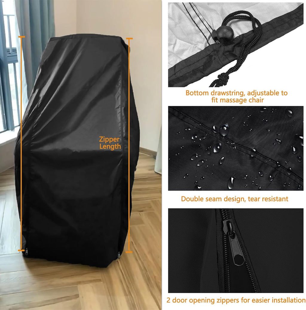 Sqodok Massage Chair Cover, Dustproof and Waterproof 420D Oxford Cloth Full Body Zero Gravity Chair Cover for Massage Chair Recliner Furniture Cover, Pet Scratch Cover