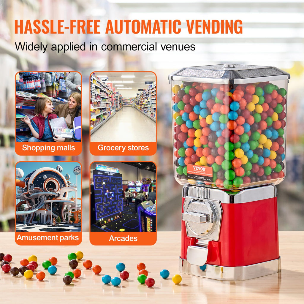 VEVOR Vending Machine, Classic Gumball Bank, Huge Load Capacity Candy Gumball Machine, Mini Vending Machines, Gumball Dispenser Machine for Kids, Perfect for