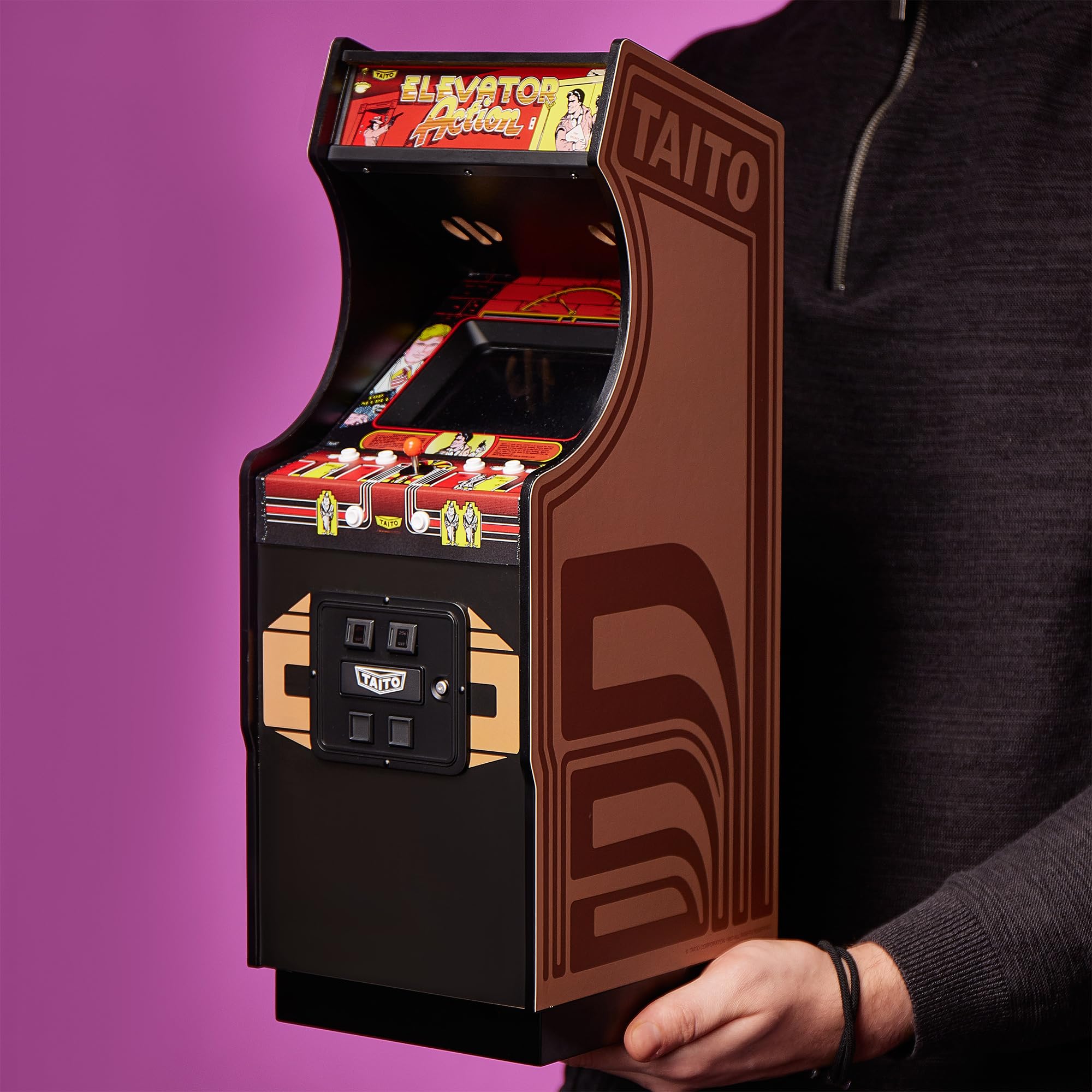 Numskull Quarter Arcades Teenage Mutant Ninja Turtles Collector's Edition Mini Arcade - 1/4 Scale Authentic Wooden Replica, Original ROM, Rechargeable Battery & 3W Speakers for Retro Enthusiasts