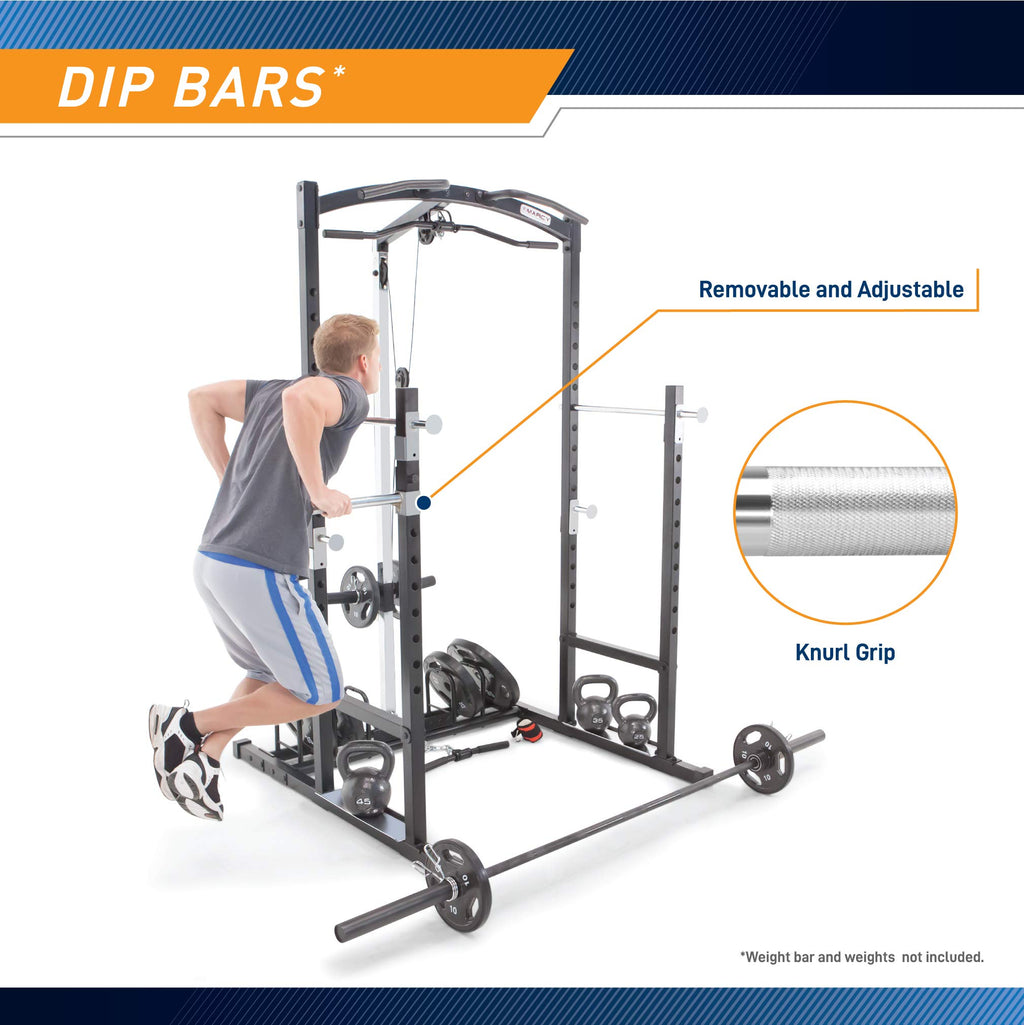 Marcy Strength Training Home Gym Cage with Pulley System for Weightlifting, Bodybuilding, Full Body Workout Equipment for Home Exercise