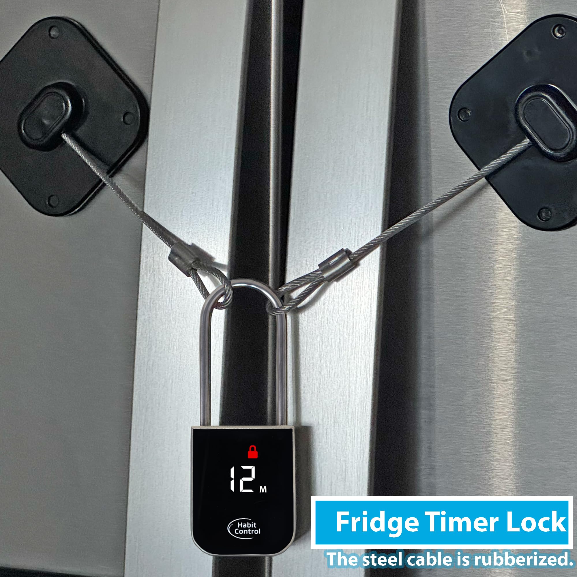 Metal Timer Lock - Smart Padlock for Kitchen Cabinets, Timed Out Keyless Pad Lock, Electronic Time Locking Lock for Cell Phones, Snack, Liquor, Game Consoles & Other Unwanted Temptations