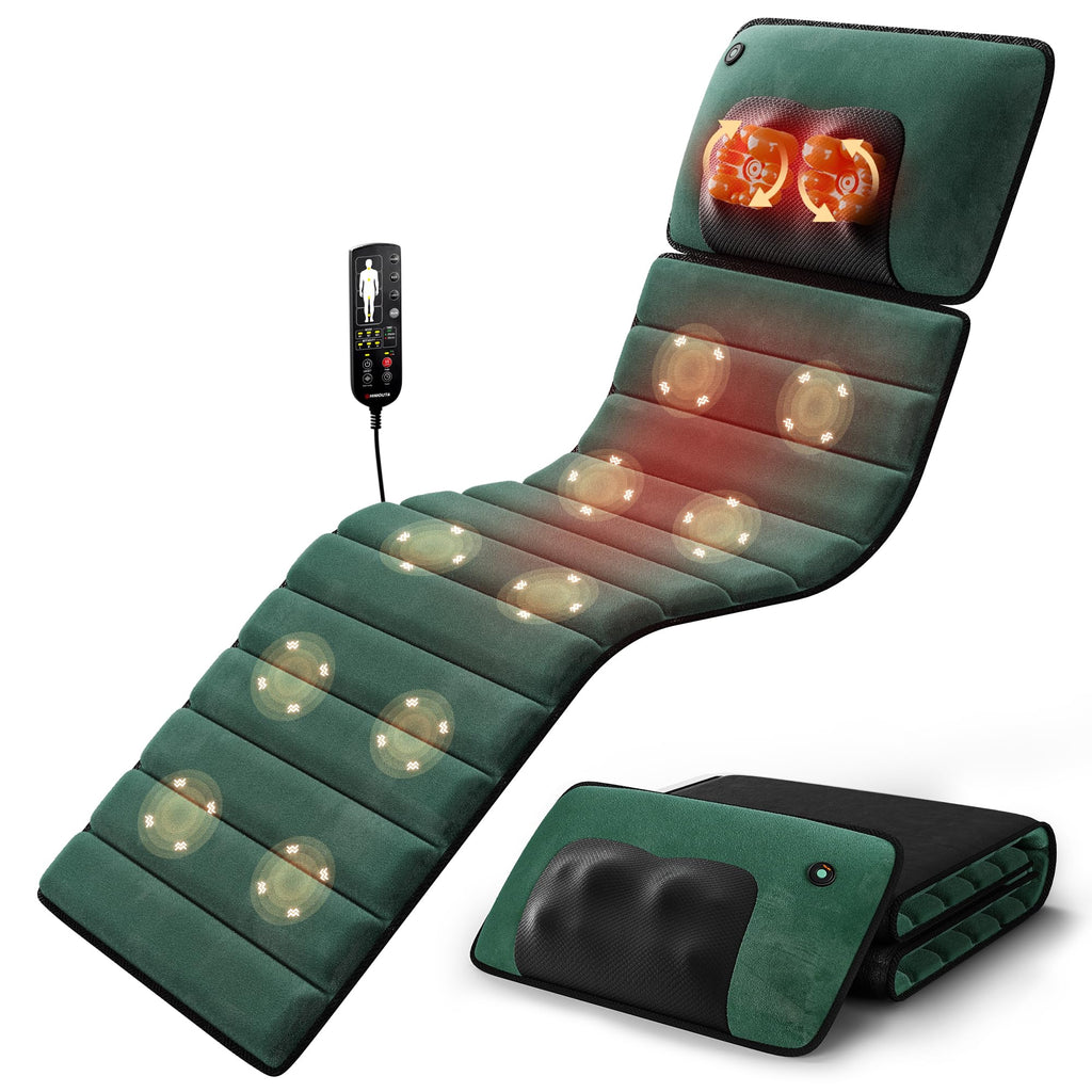 Full Body Massage Mat with Heat, Detachable Massager Pad Deep Tissue Pain Relief,10 Vibrating Motors for Relaxation at Home or Office