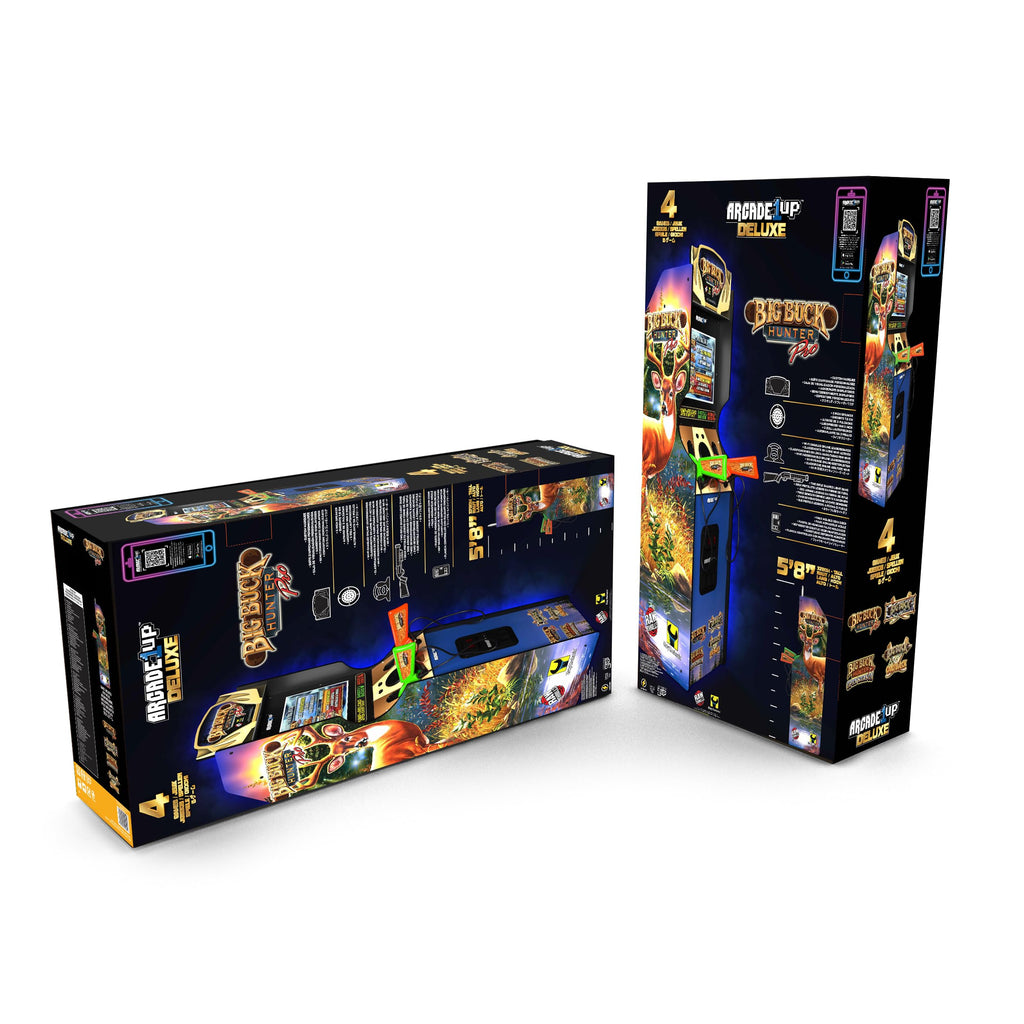 Arcade1Up Big Buck Hunter Pro Deluxe Arcade Machine for Home, 5-Foot-Tall Stand-up Cabinet, 4 Classic Games, and 17-inch Screen