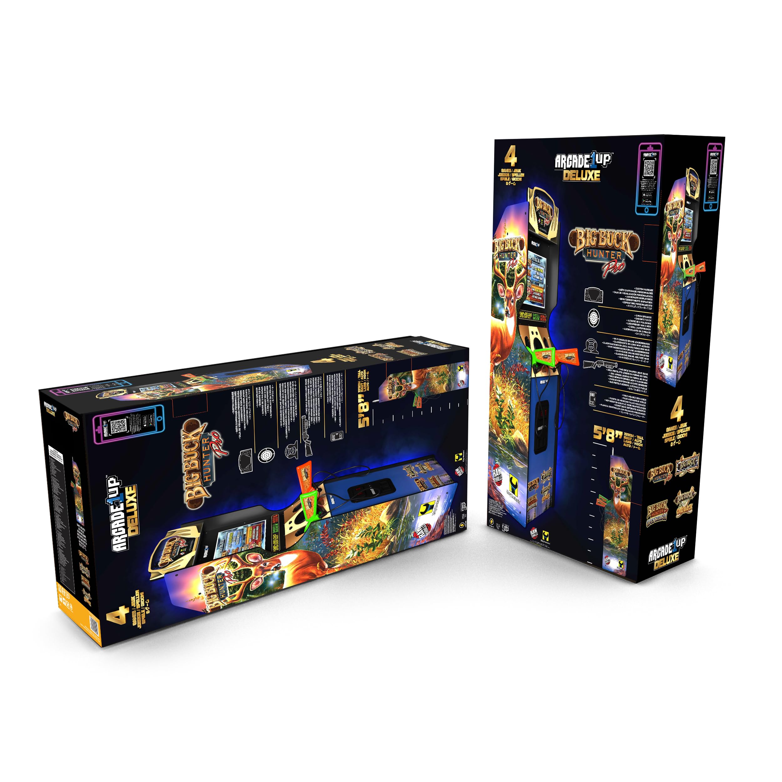Arcade1Up Big Buck Hunter Pro Deluxe Arcade Machine for Home, 5-Foot-Tall Stand-up Cabinet, 4 Classic Games, and 17-inch Screen