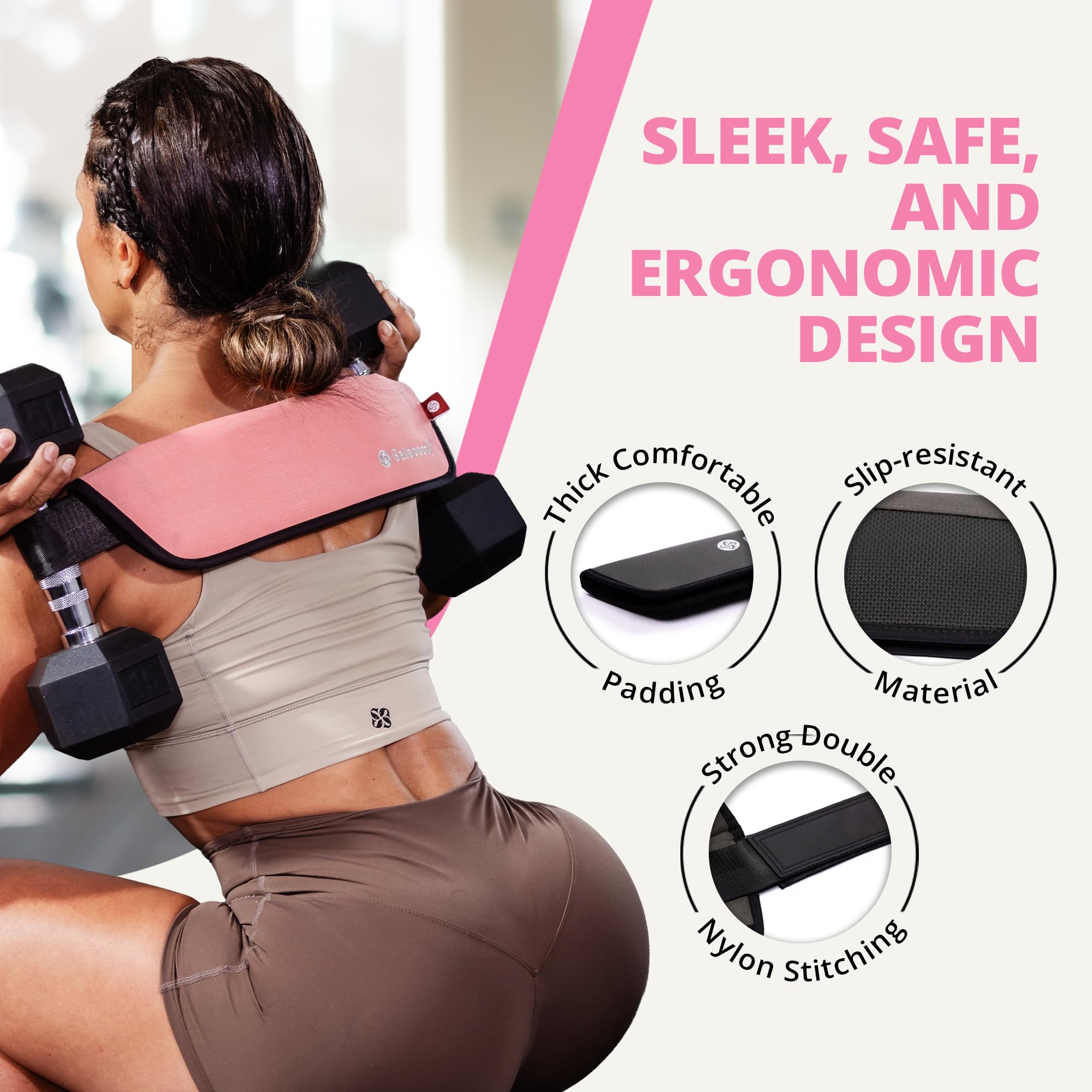 Bellabooty Premium Hip Thrust Belt - Adjustable Exercise Belt for Glutes & Squats, Hip Thrust Pad for Comfort, Versatile Gym Equipment for Home - Weightlifting Belt Support for Women