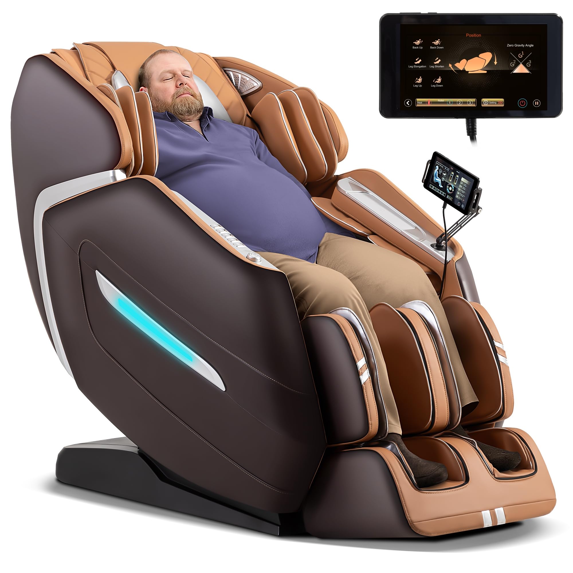 MassaMAX 4D Plus Massage Chair for Big & Tall People Full Body Massage Up to 6'10" & 500 lbs, 59" SL Track, OTA Cloud Upgrade - Never Outdated, APP Control, 27+ Modes, Auto Footrest Extension A580